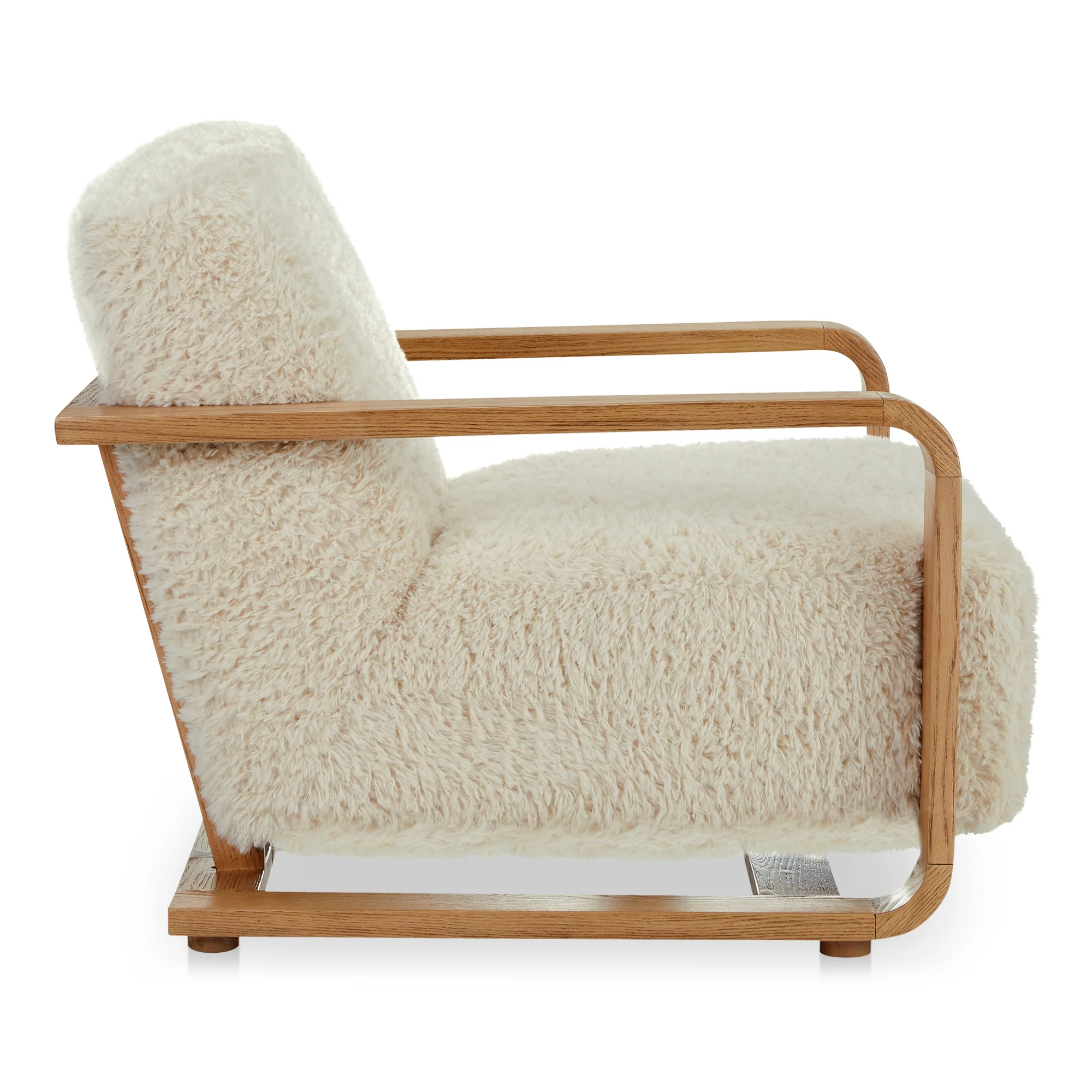 Eckersley Lounge Chair Cream Faux Fur - Image 4