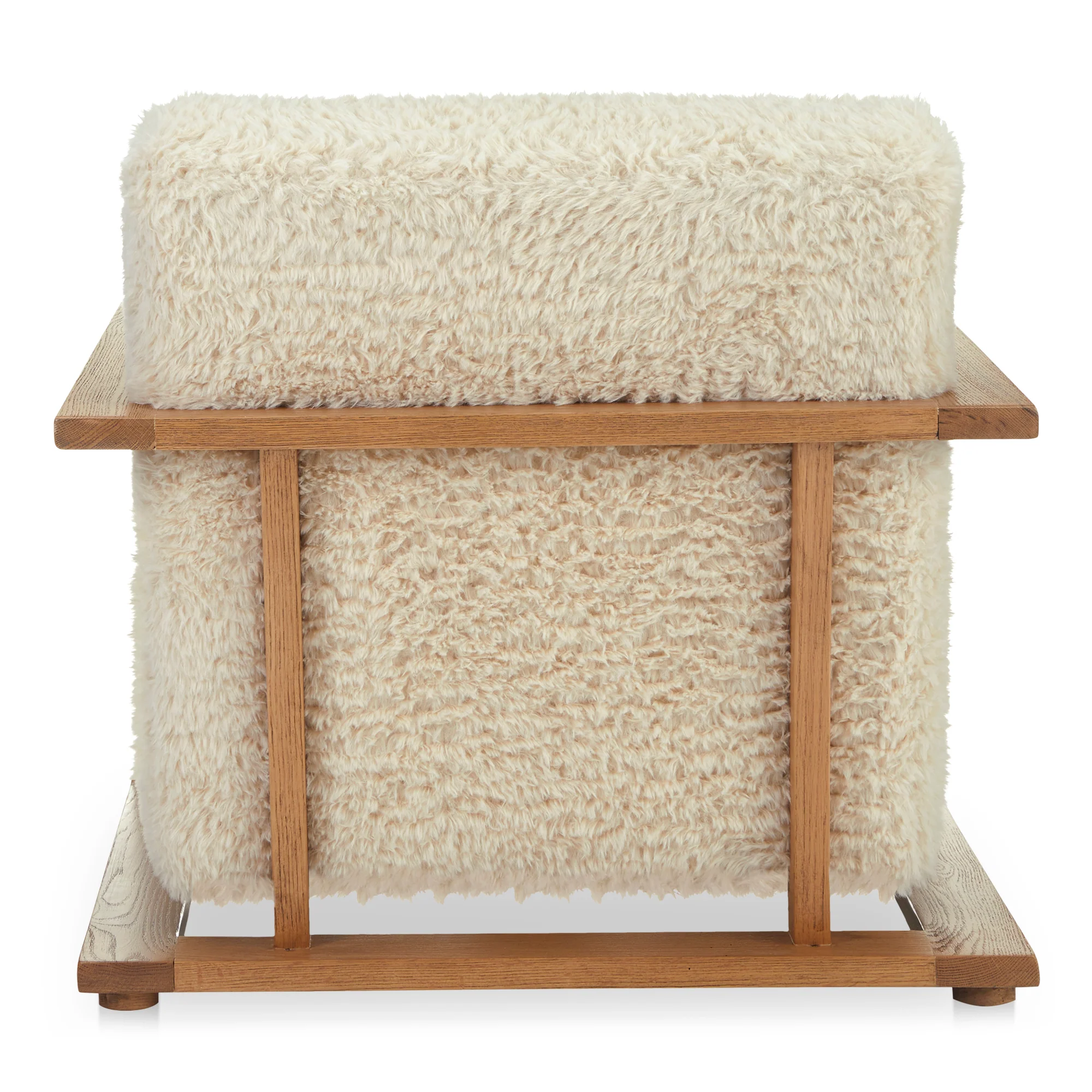 Eckersley Lounge Chair Cream Faux Fur - Image 5