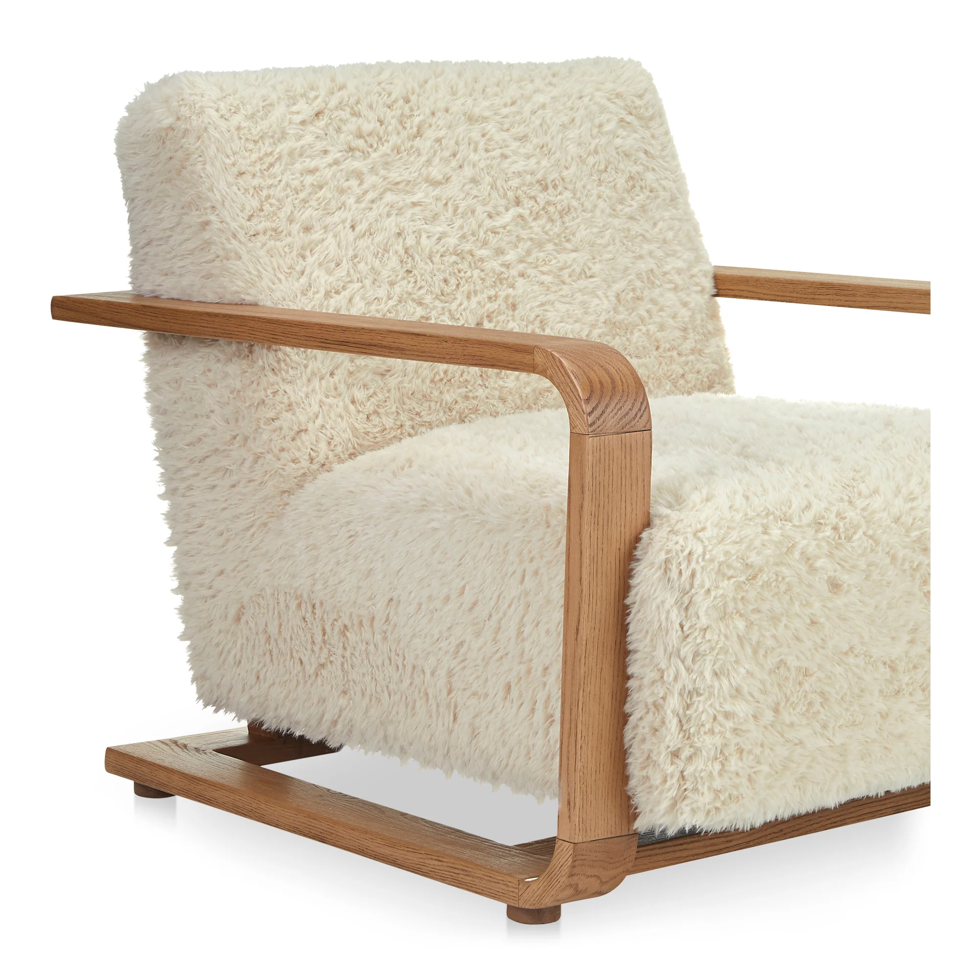 Eckersley Lounge Chair Cream Faux Fur - Image 6