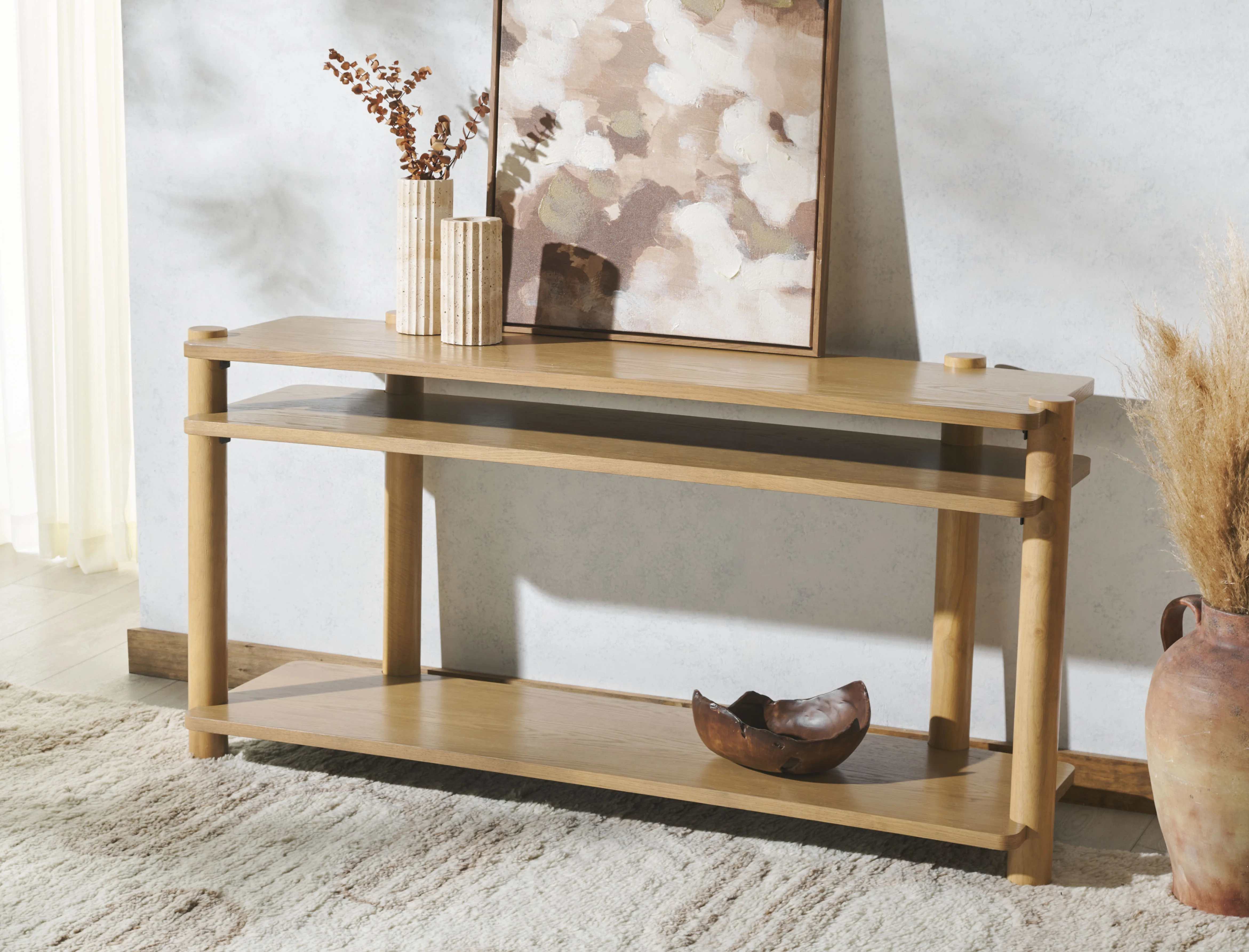 Edisyn 3 Shelf Wood Console Table - Image 2