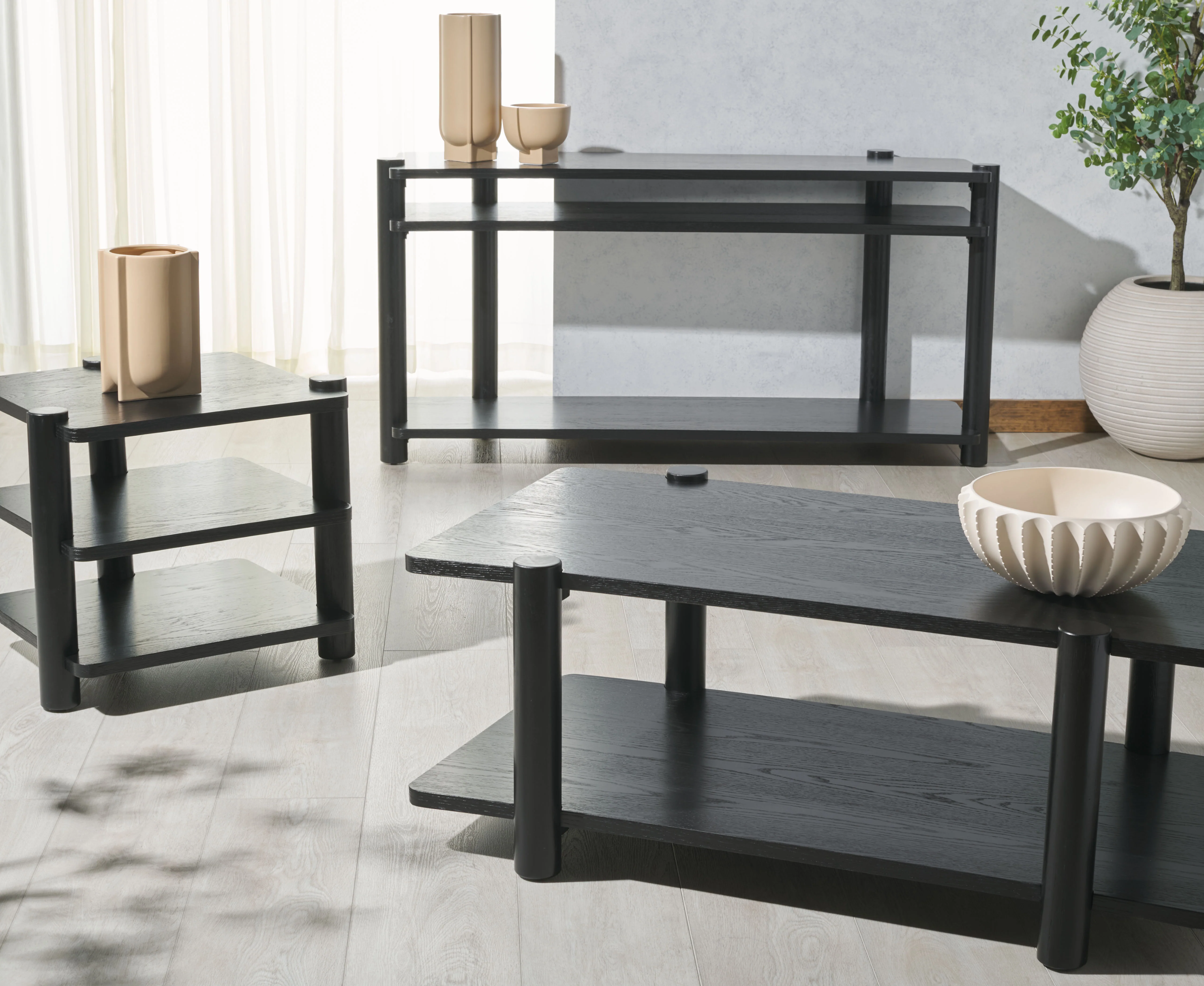 Edisyn 3 Shelf Wood Console Table - Image 24