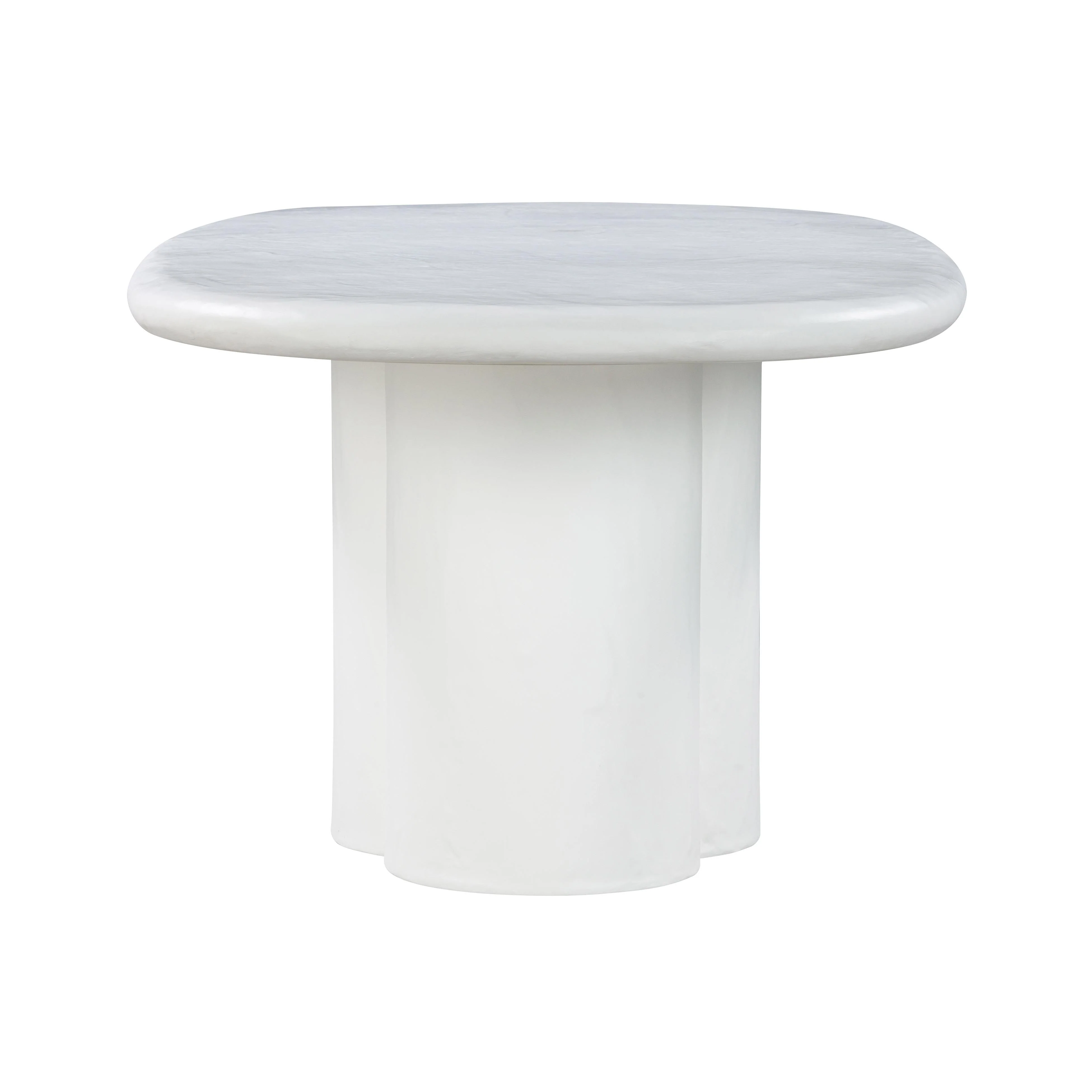Elika White Faux Plaster Oval Dining Table - Image 4