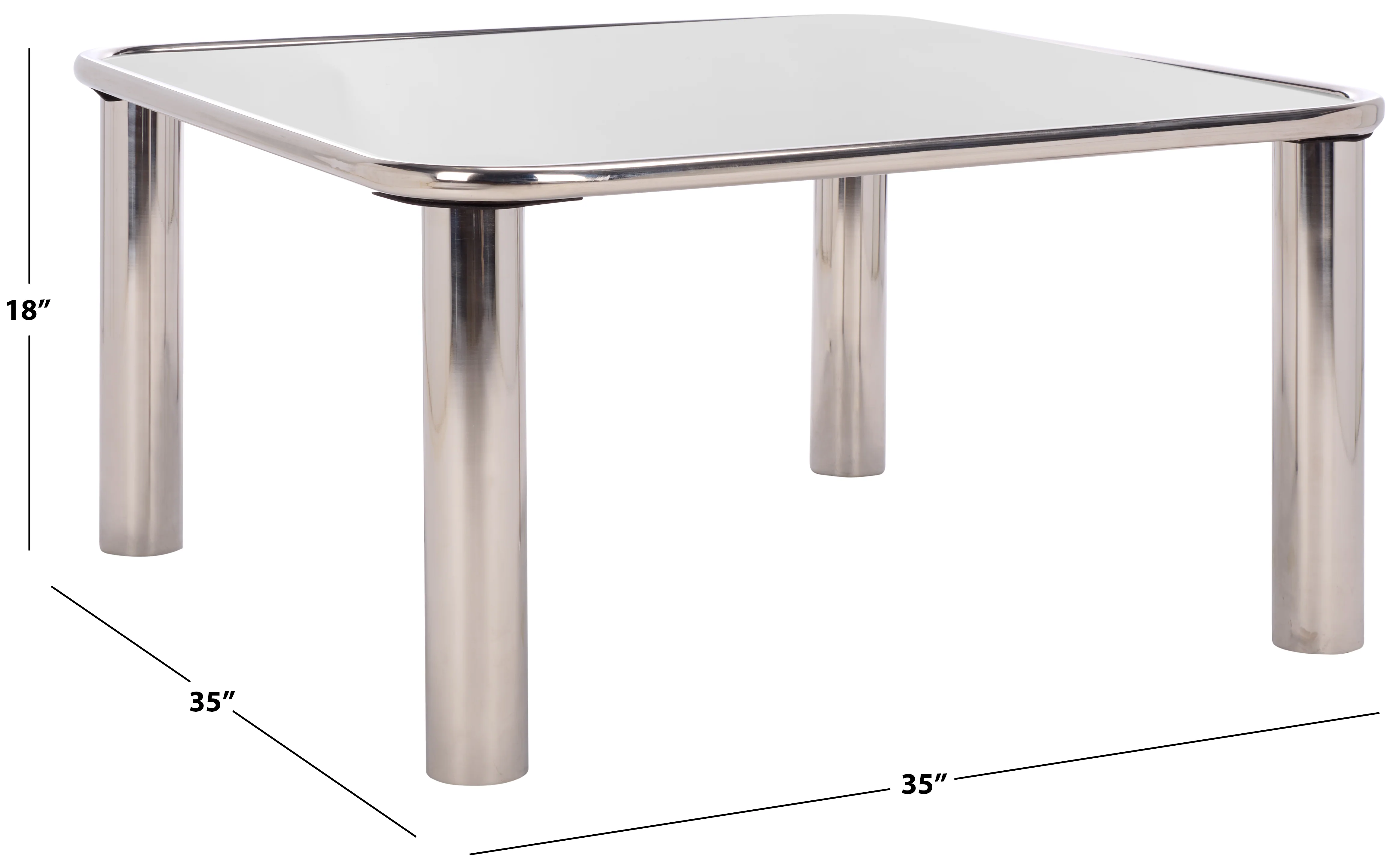 Elizanette Stainless Steel Square Coffee Table - Image 6