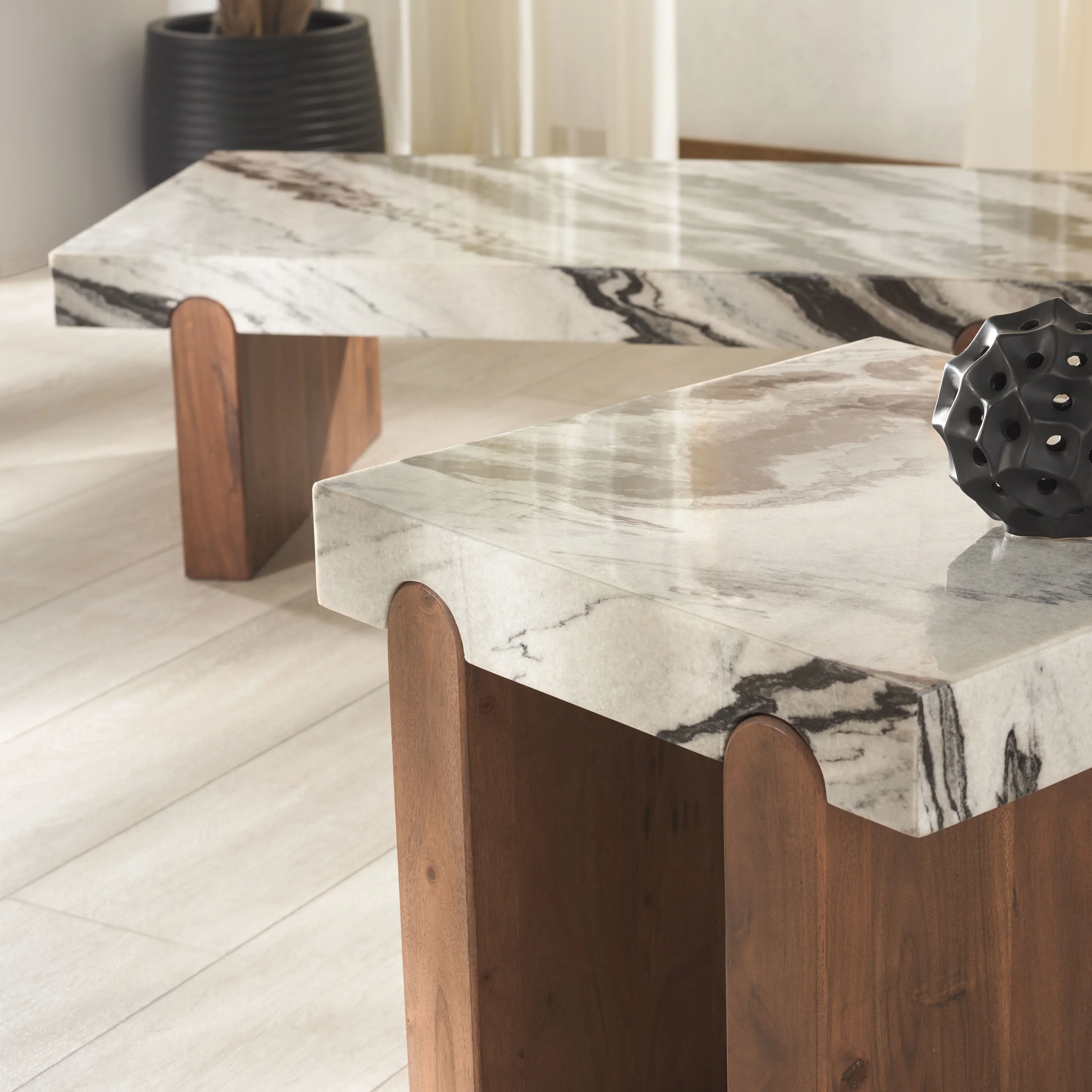 Ellebeth Marble Top Coffee Table - Image 8
