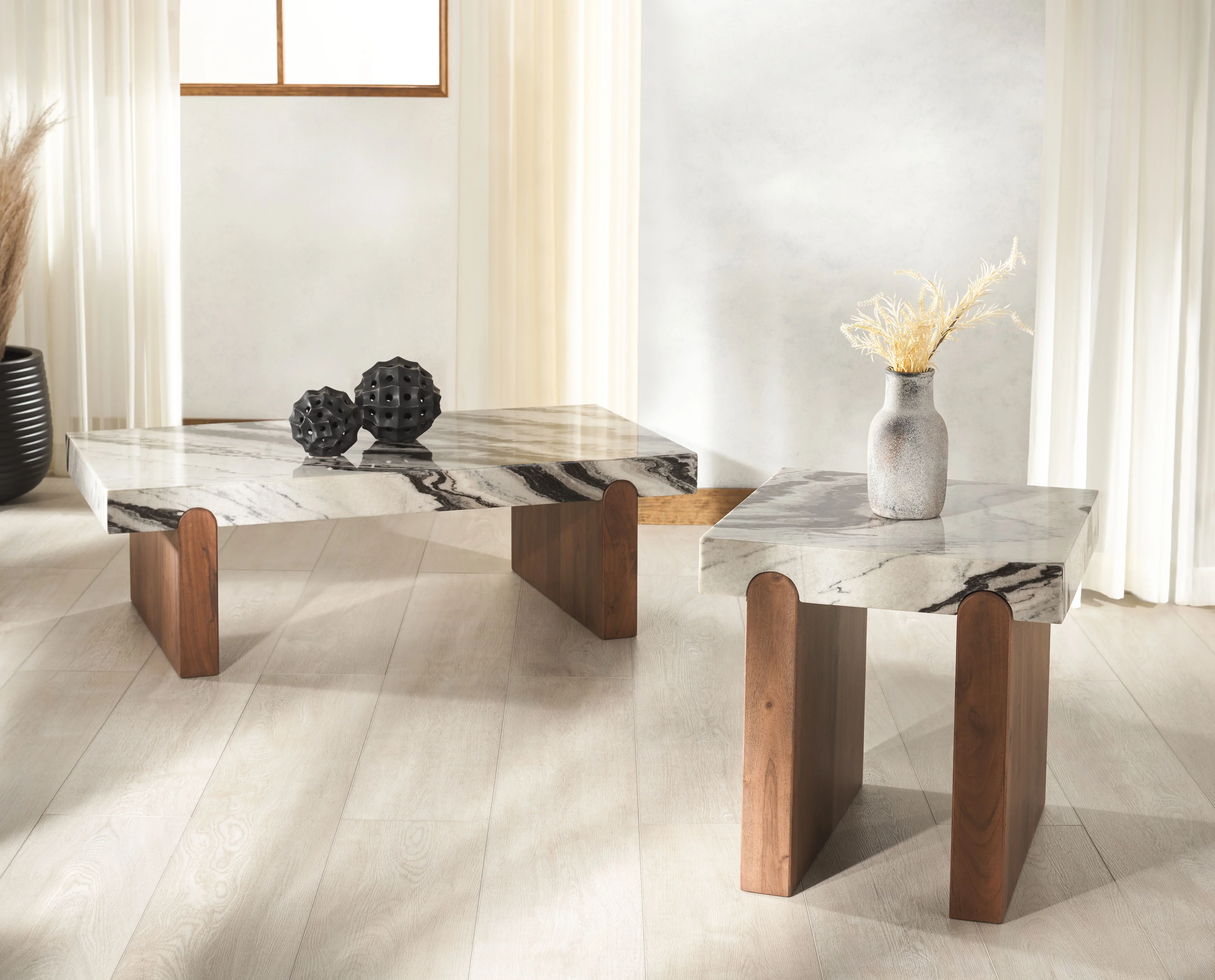 Ellebeth Marble Top Coffee Table - Image 9
