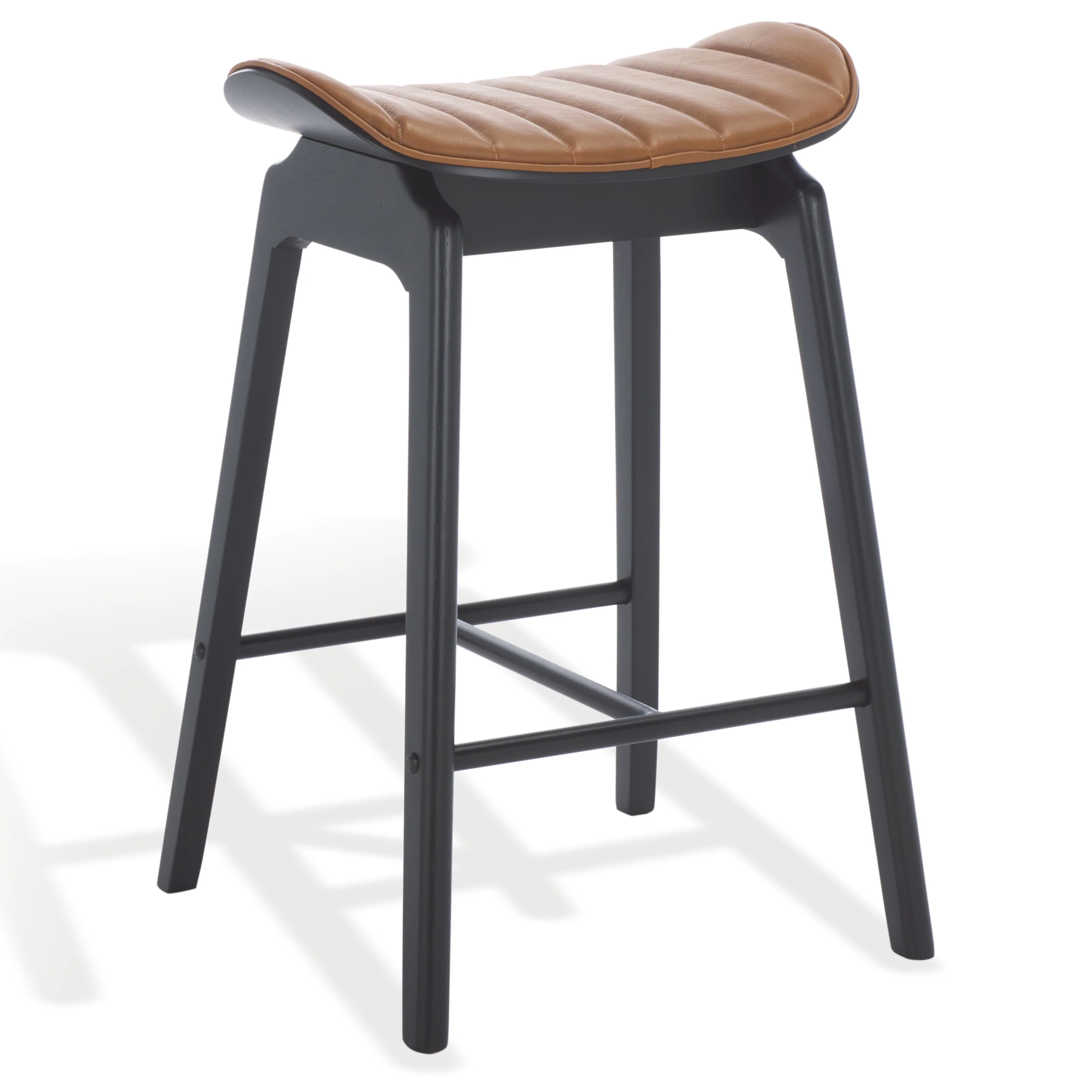 Elline Wood And Vegan Leather Counter Stool - Set of 2 - Image 16