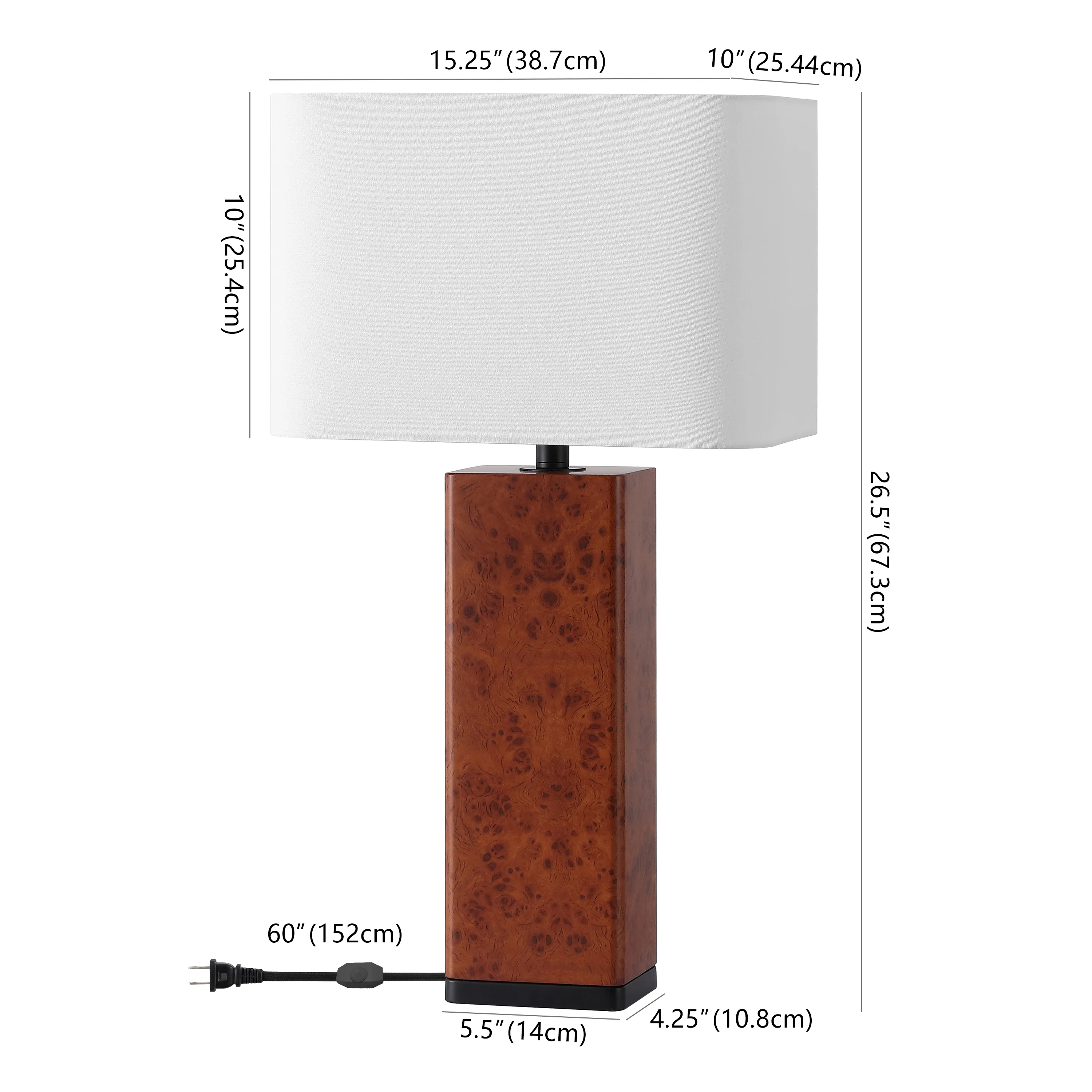 Elsee Burl Wood Table Lamp - Image 3