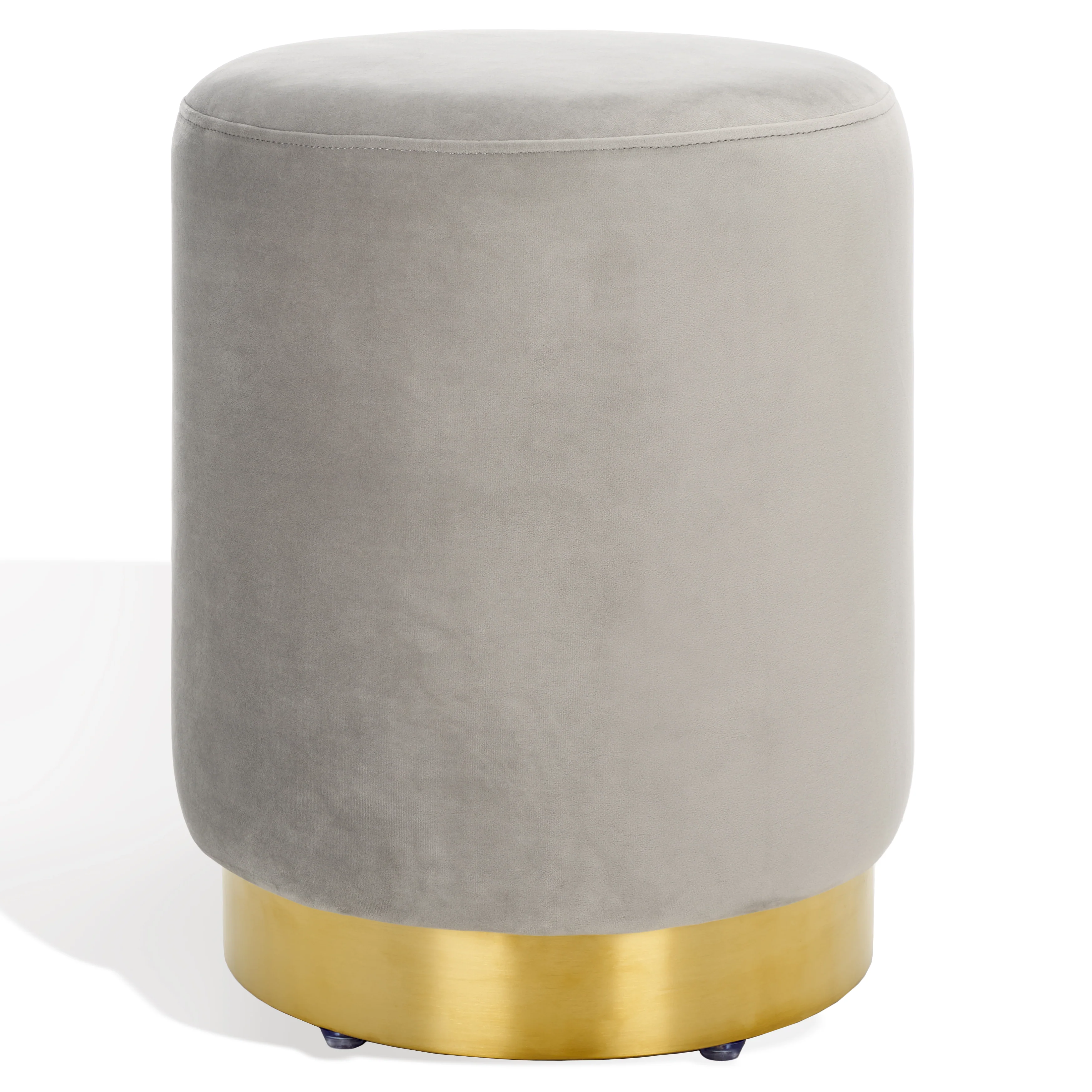 Elsworth Velvet Ottoman With Brass Base - Image 21