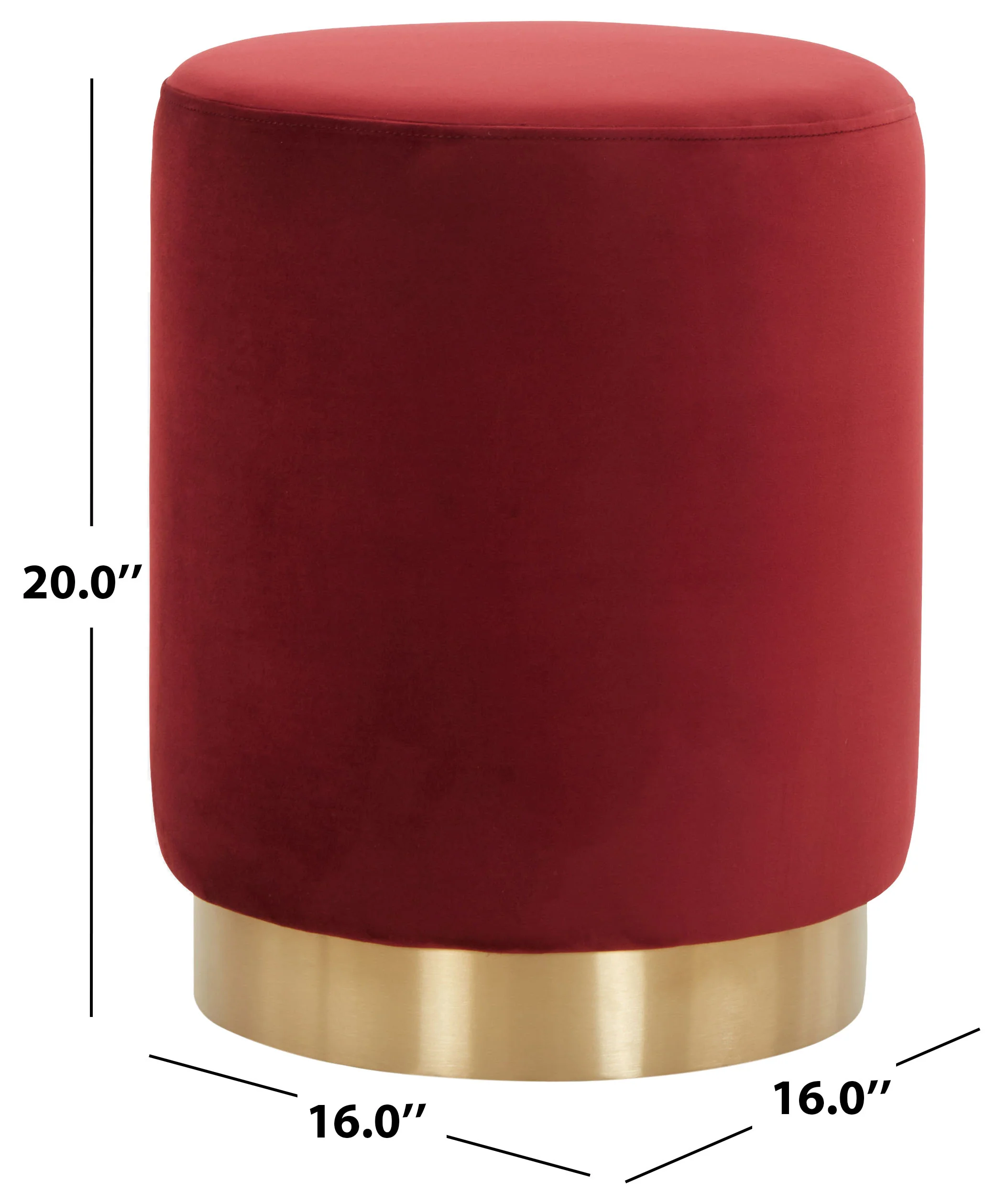 Elsworth Velvet Ottoman With Brass Base - Image 29