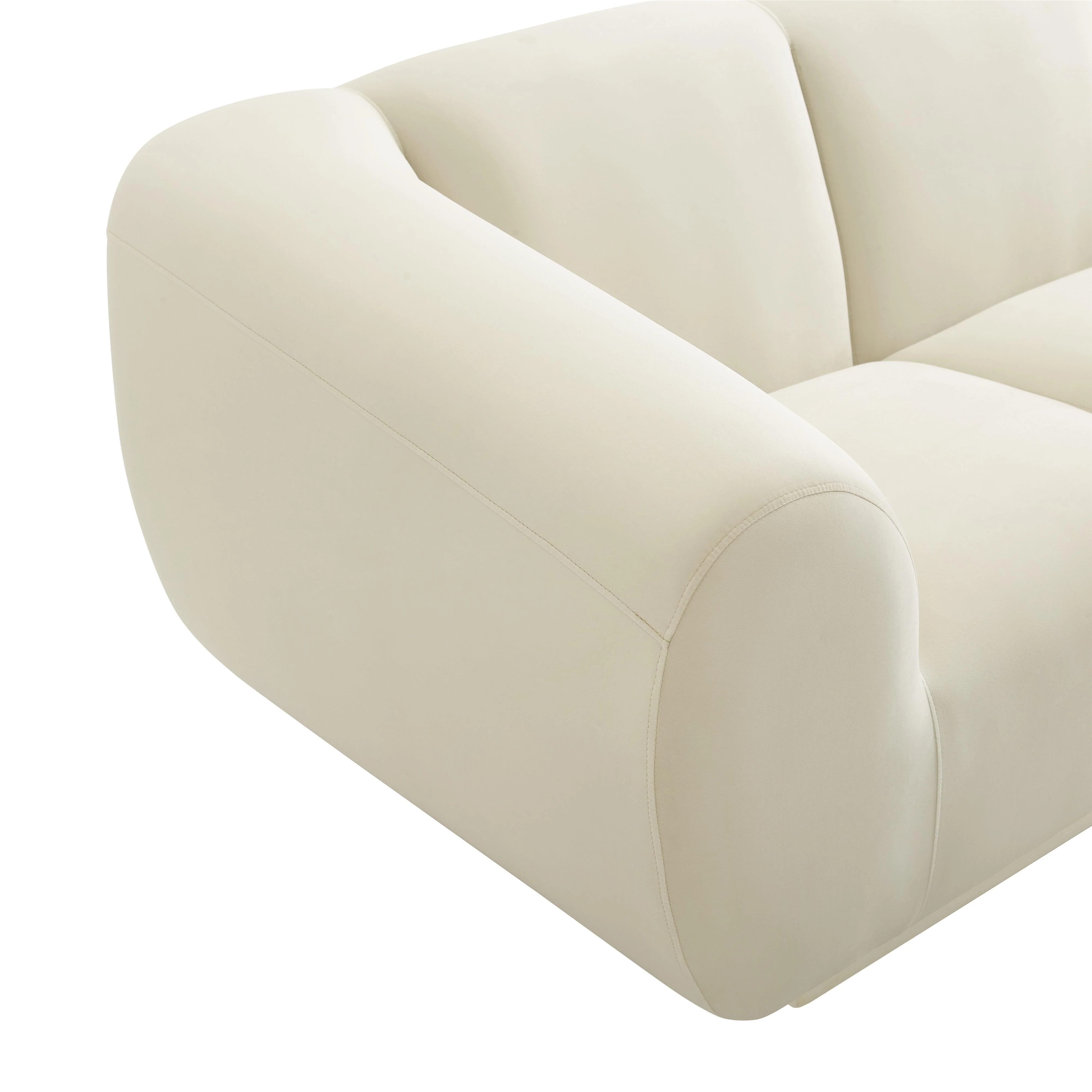 Emmet Cream Velvet Sofa - Image 5