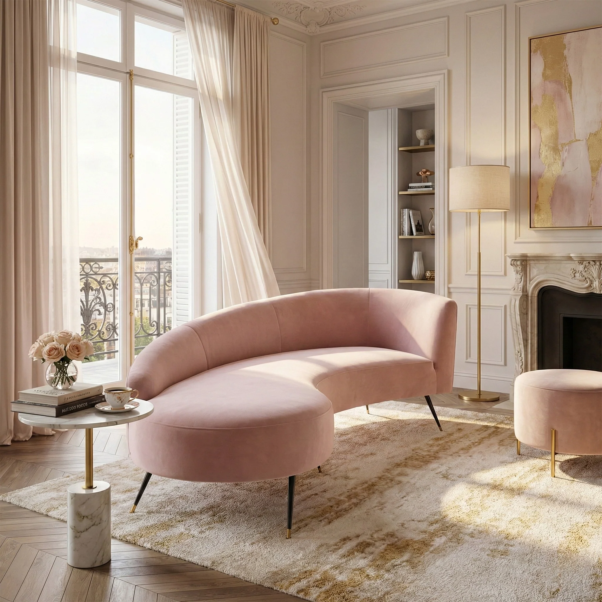 Evangeline Velvet Parisian Sofa - Image 4