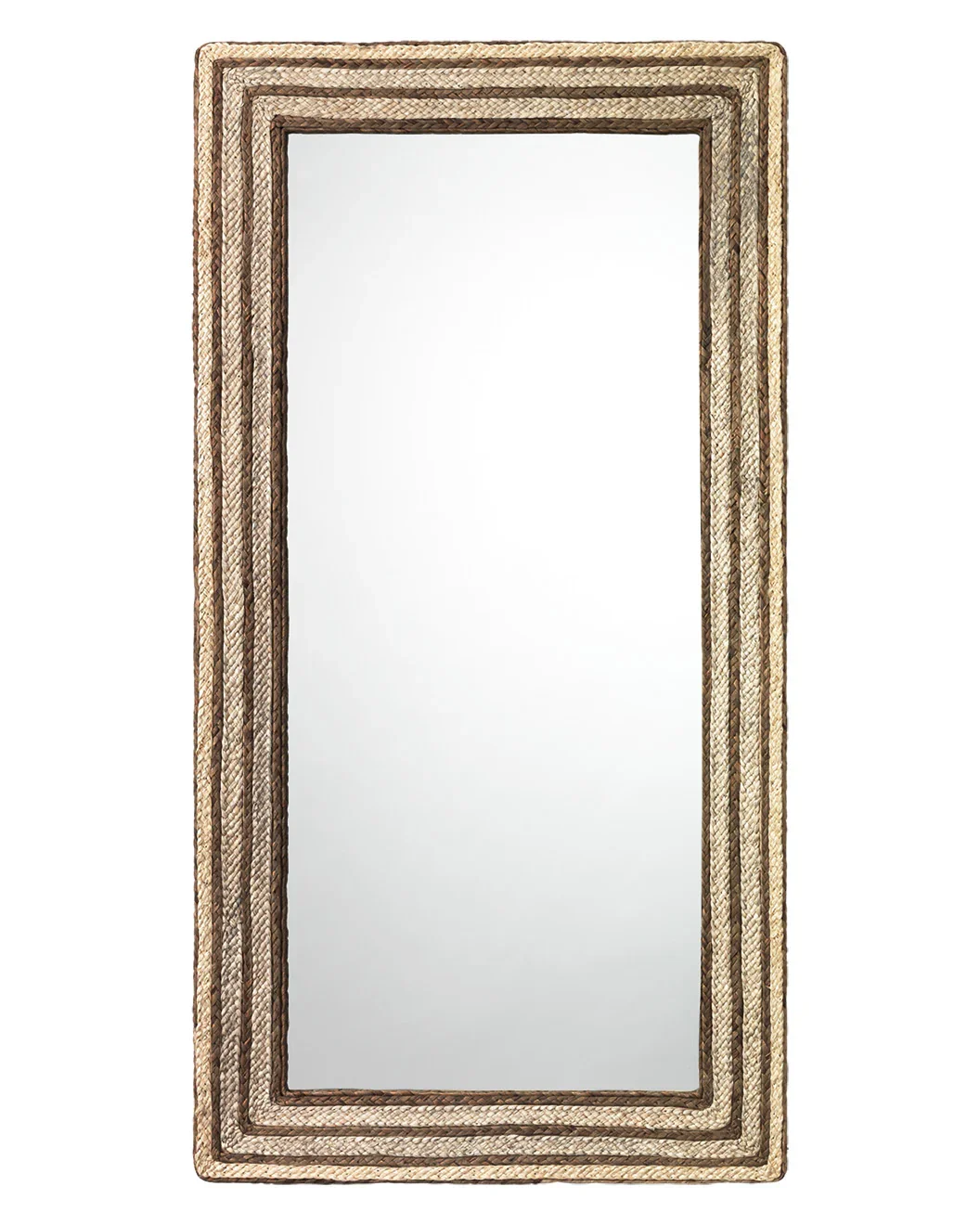 Evergreen Braided Seagrass Rectangle Wall Mirror, Natural