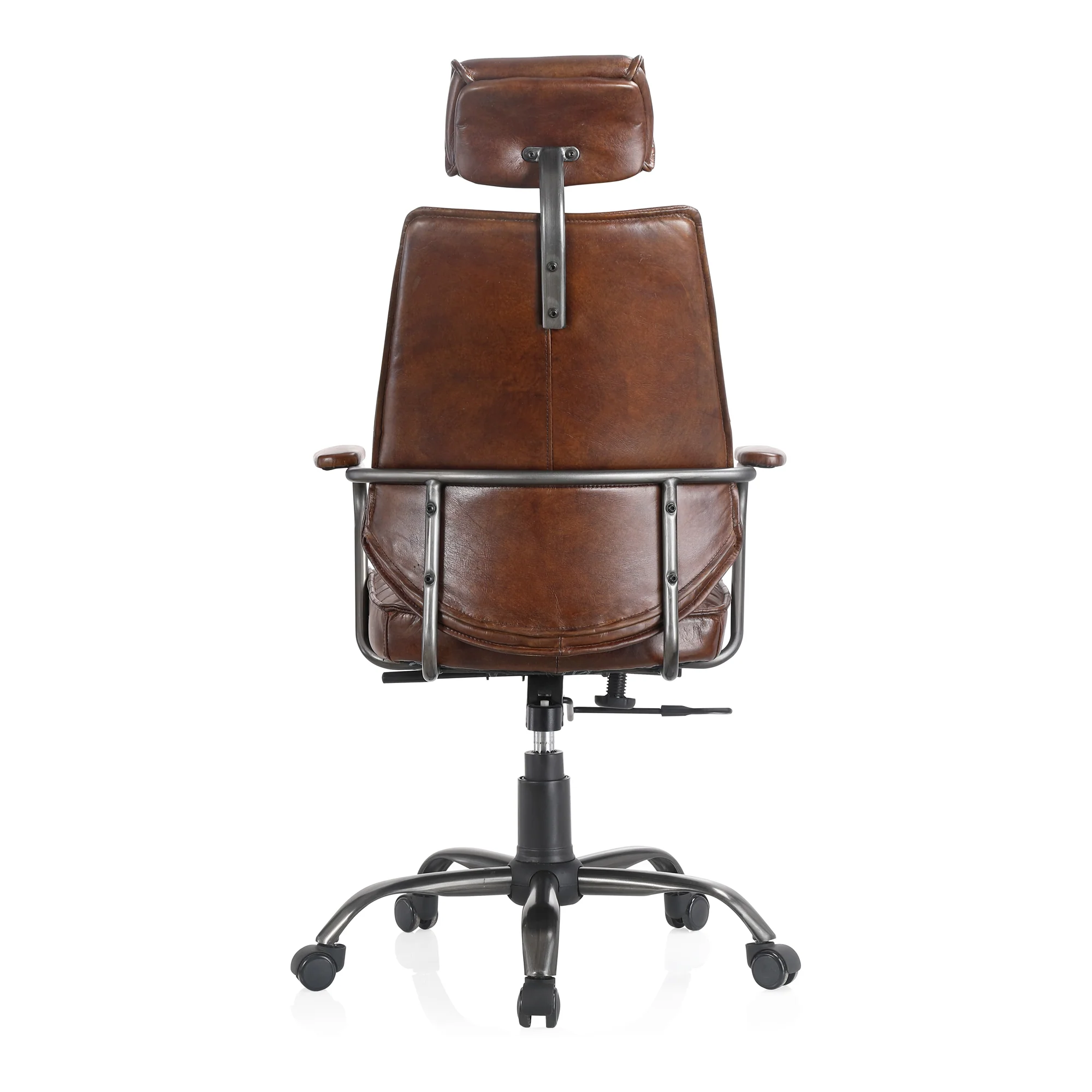 Executive Office Chair Dark Brown Leather - Image 5