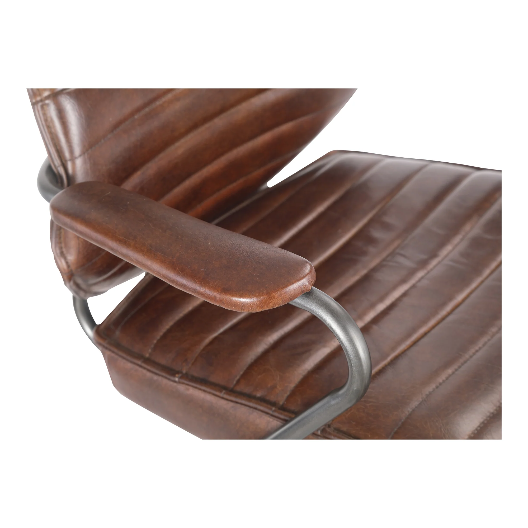 Executive Office Chair Dark Brown Leather - Image 8