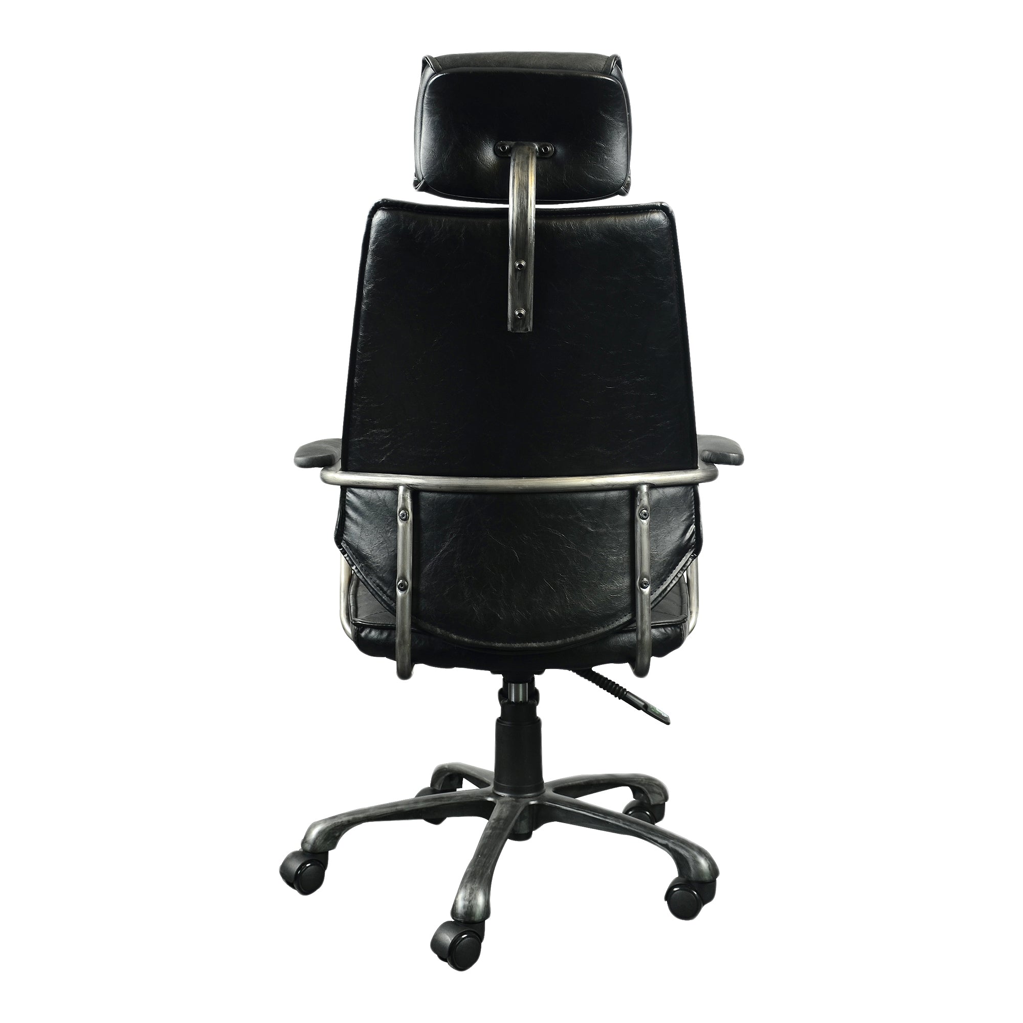 Executive Swivel Office Chair Onyx Black Leather - Image 5