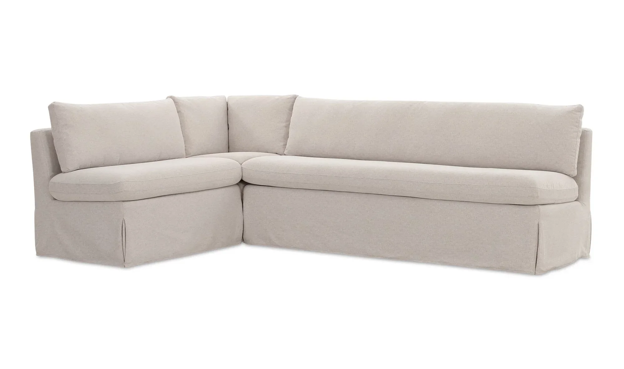 Fable Slipcover Dining Banquette L-Shape Beige  100.5In