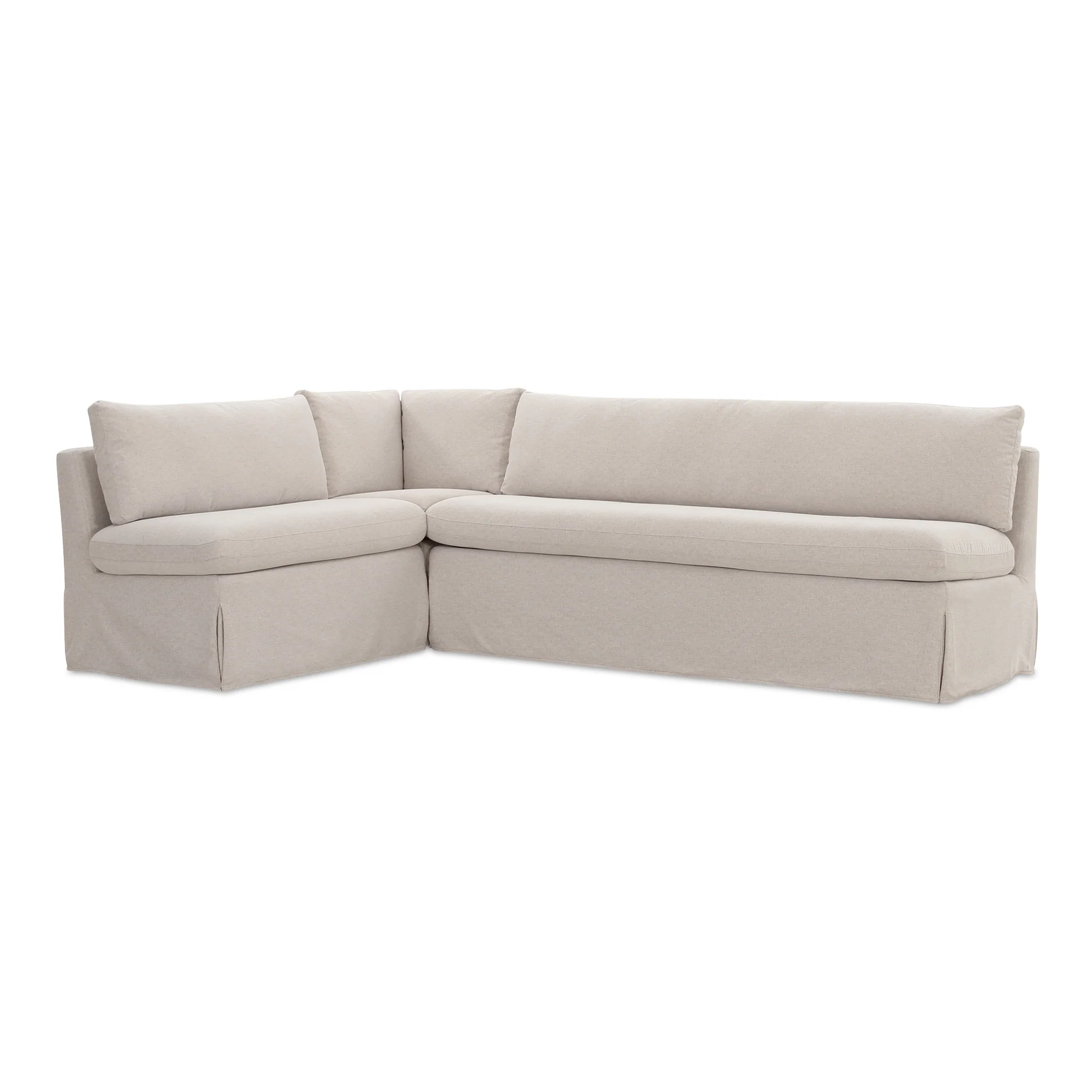 Fable Slipcover Dining Banquette L-Shape Beige  100.5In - Image 4