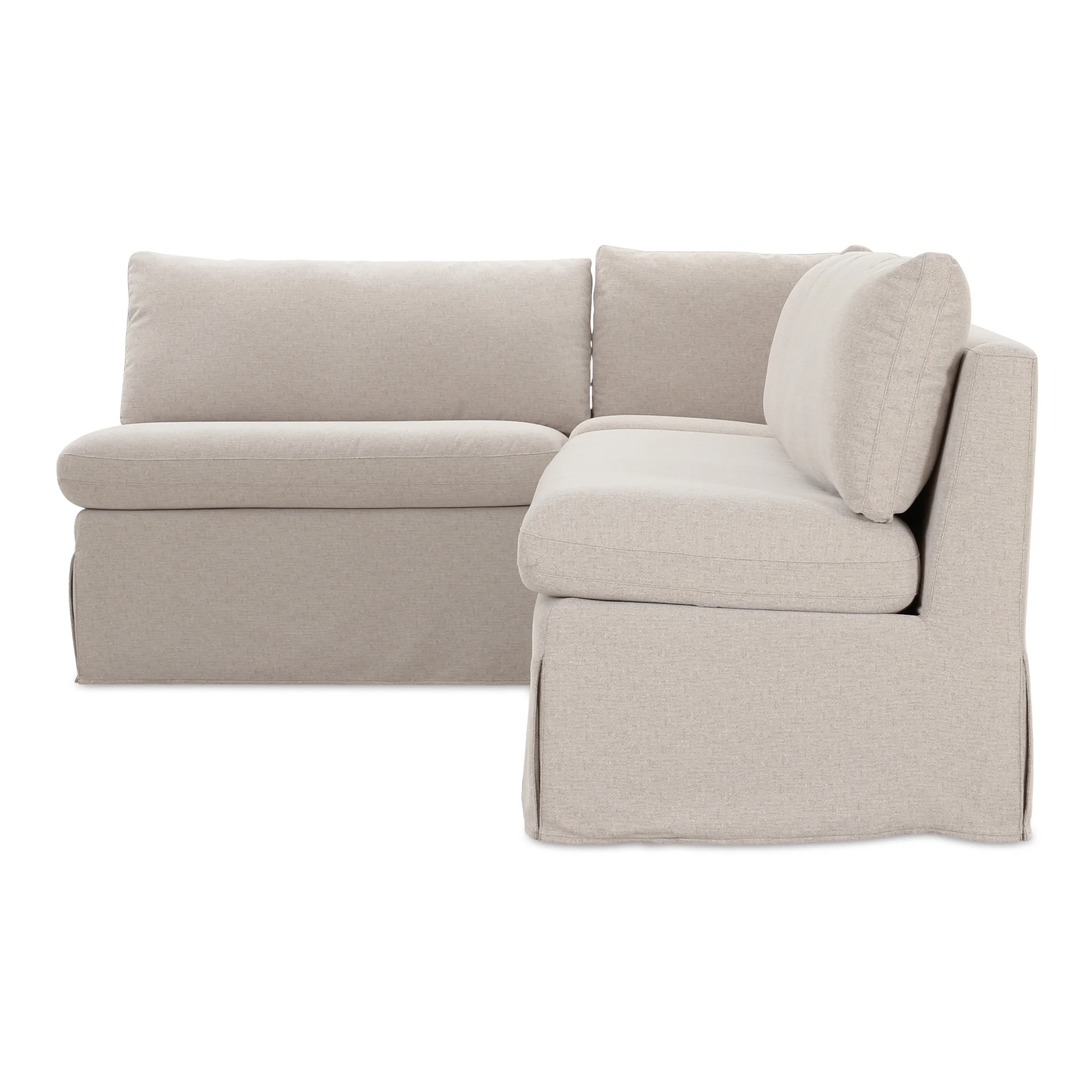 Fable Slipcover Dining Banquette L-Shape Beige  100.5In - Image 5