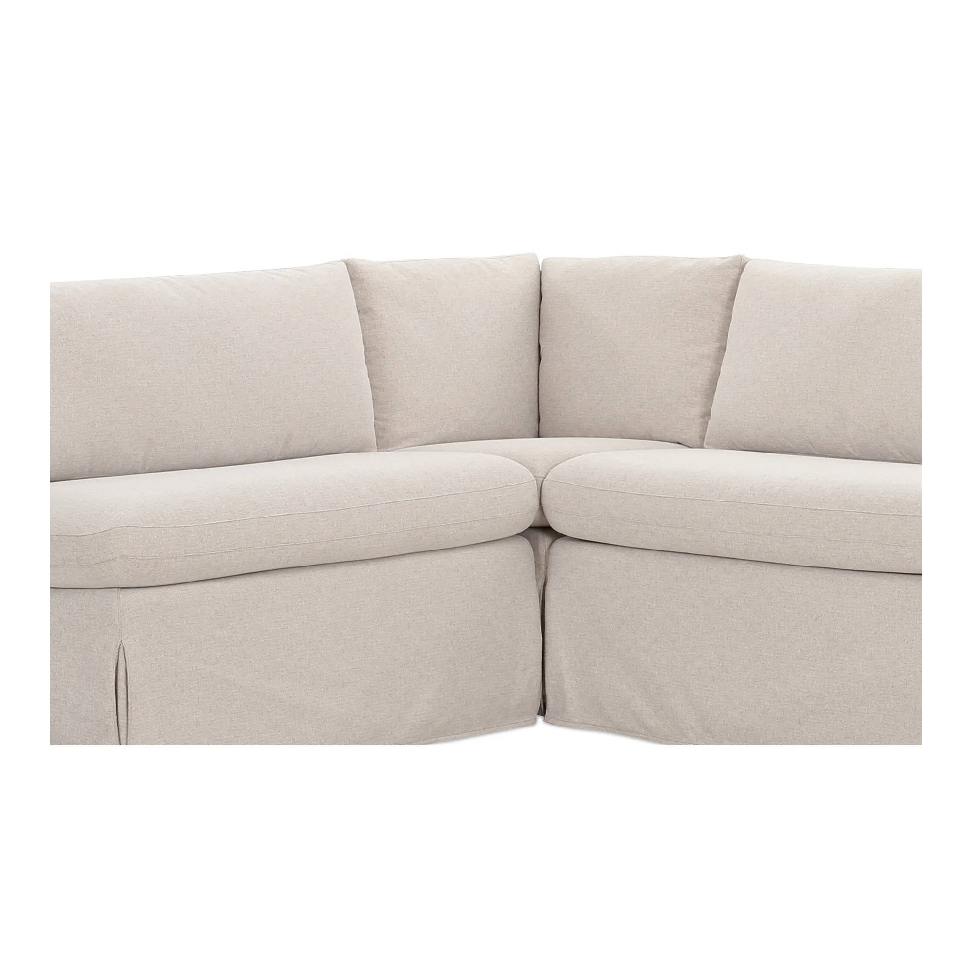 Fable Slipcover Dining Banquette L-Shape Beige  100.5In - Image 7