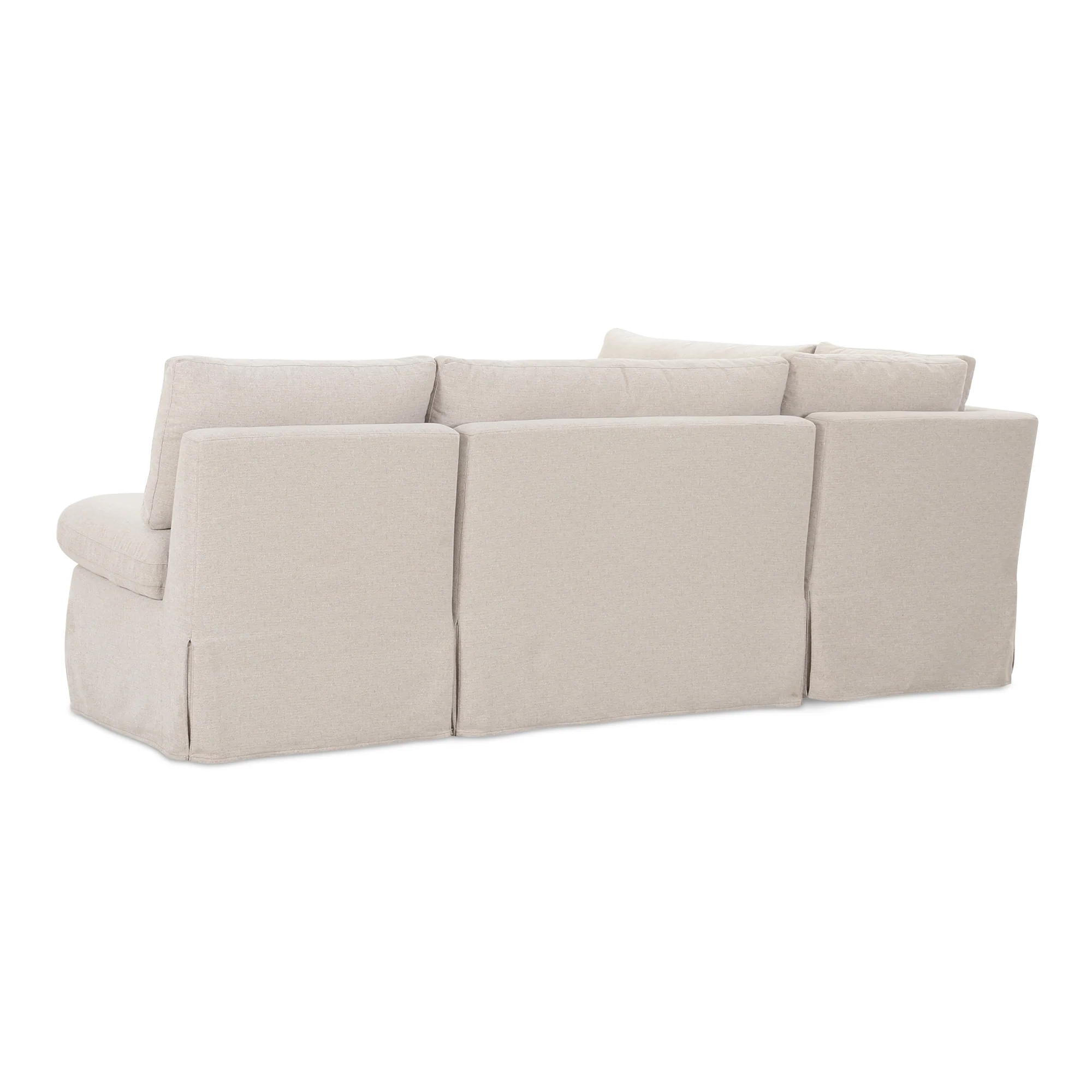 Fable Slipcover Dining Banquette L-Shape Beige 96In - Image 3