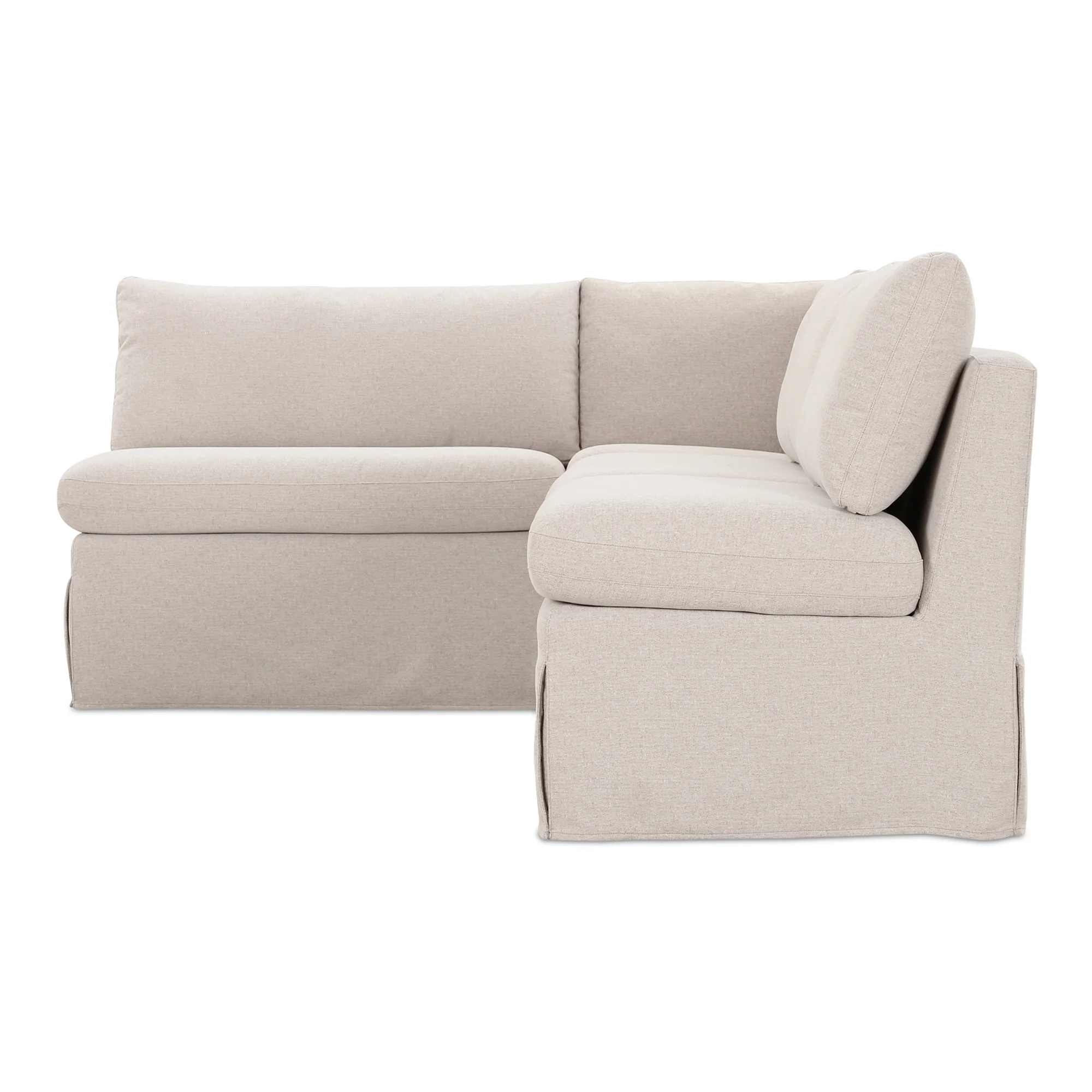 Fable Slipcover Dining Banquette L-Shape Beige 96In - Image 5
