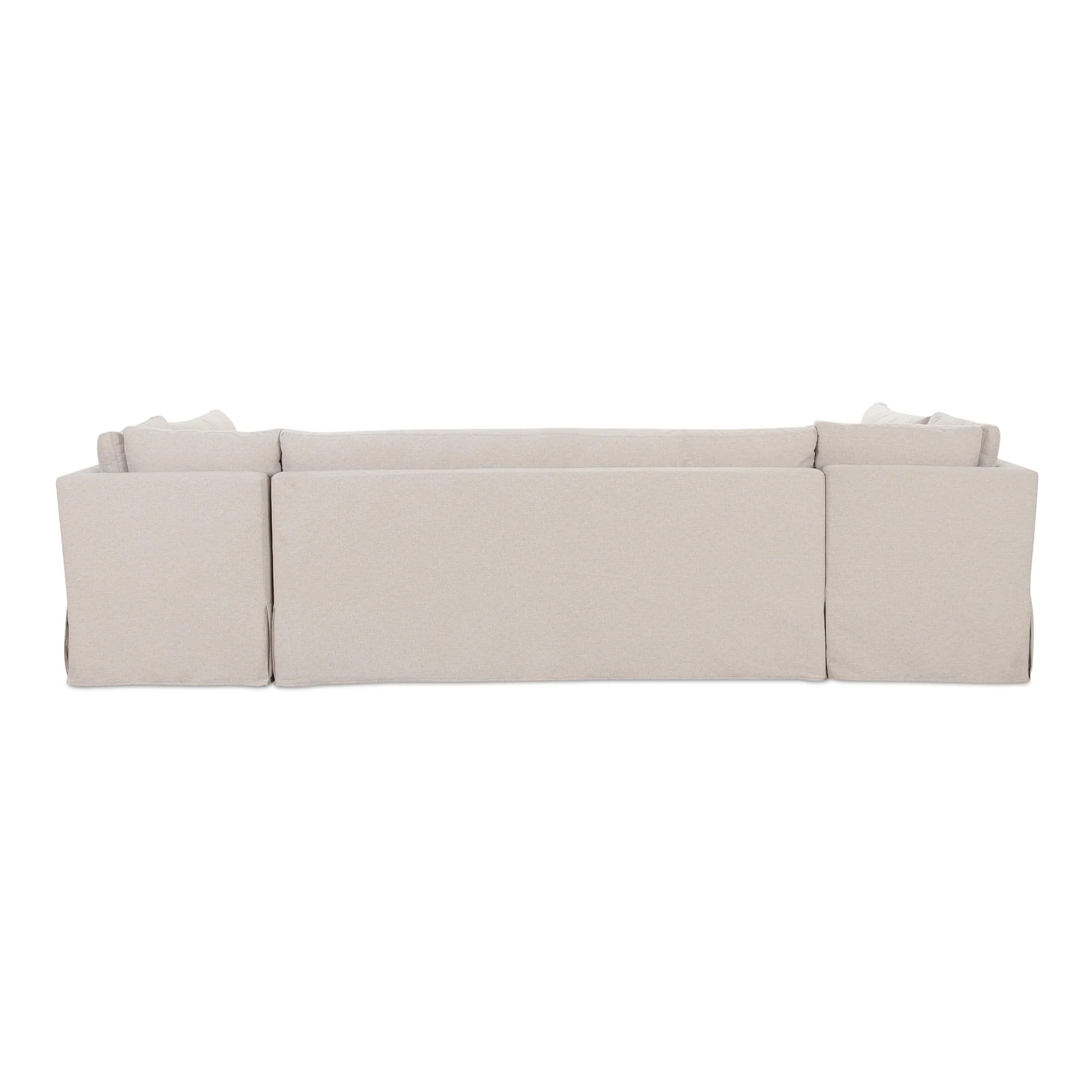Fable Slipcover Dining Banquette U-Shape Beige 129In - Image 6