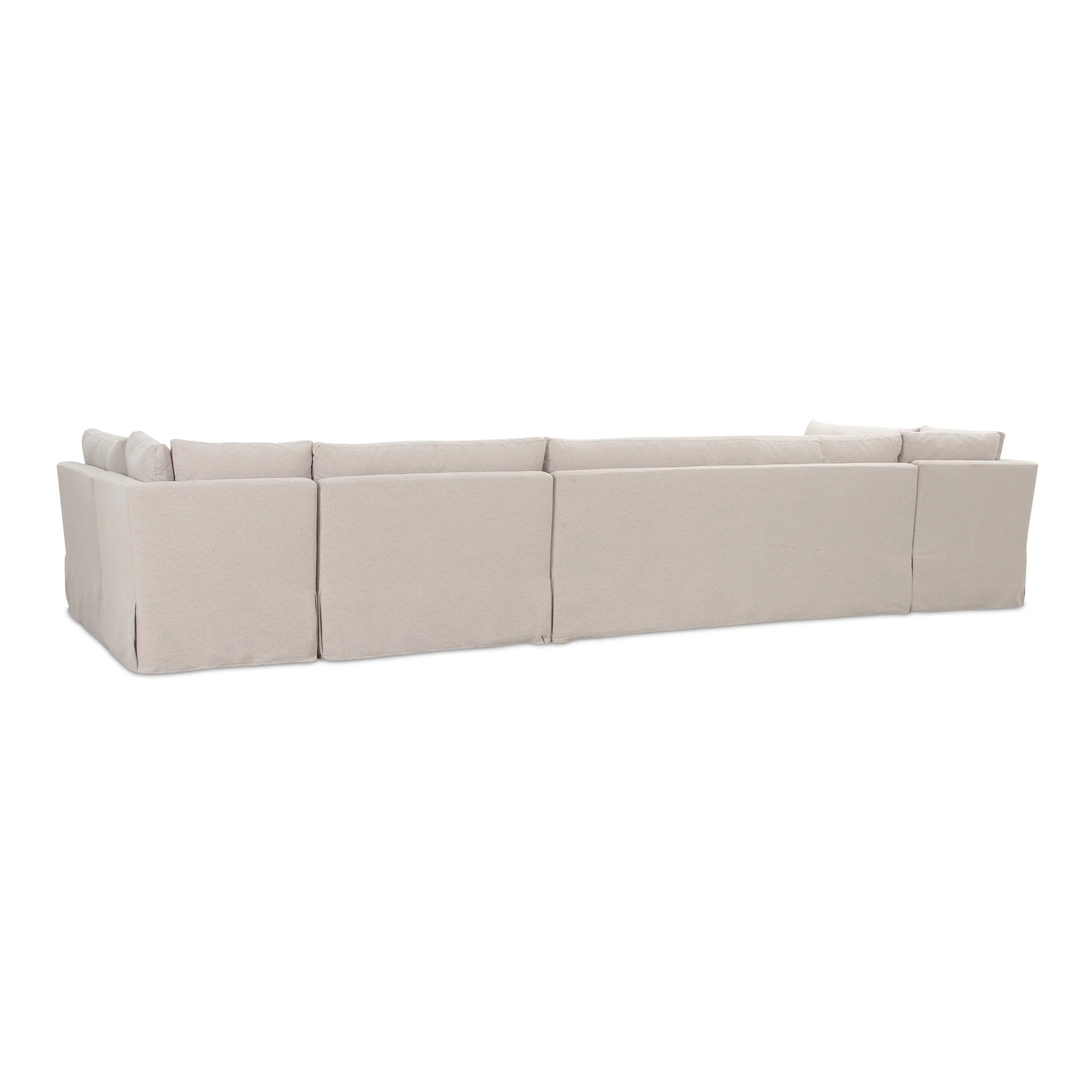 Fable Slipcover Dining Banquette U-Shape Beige 168In - Image 3