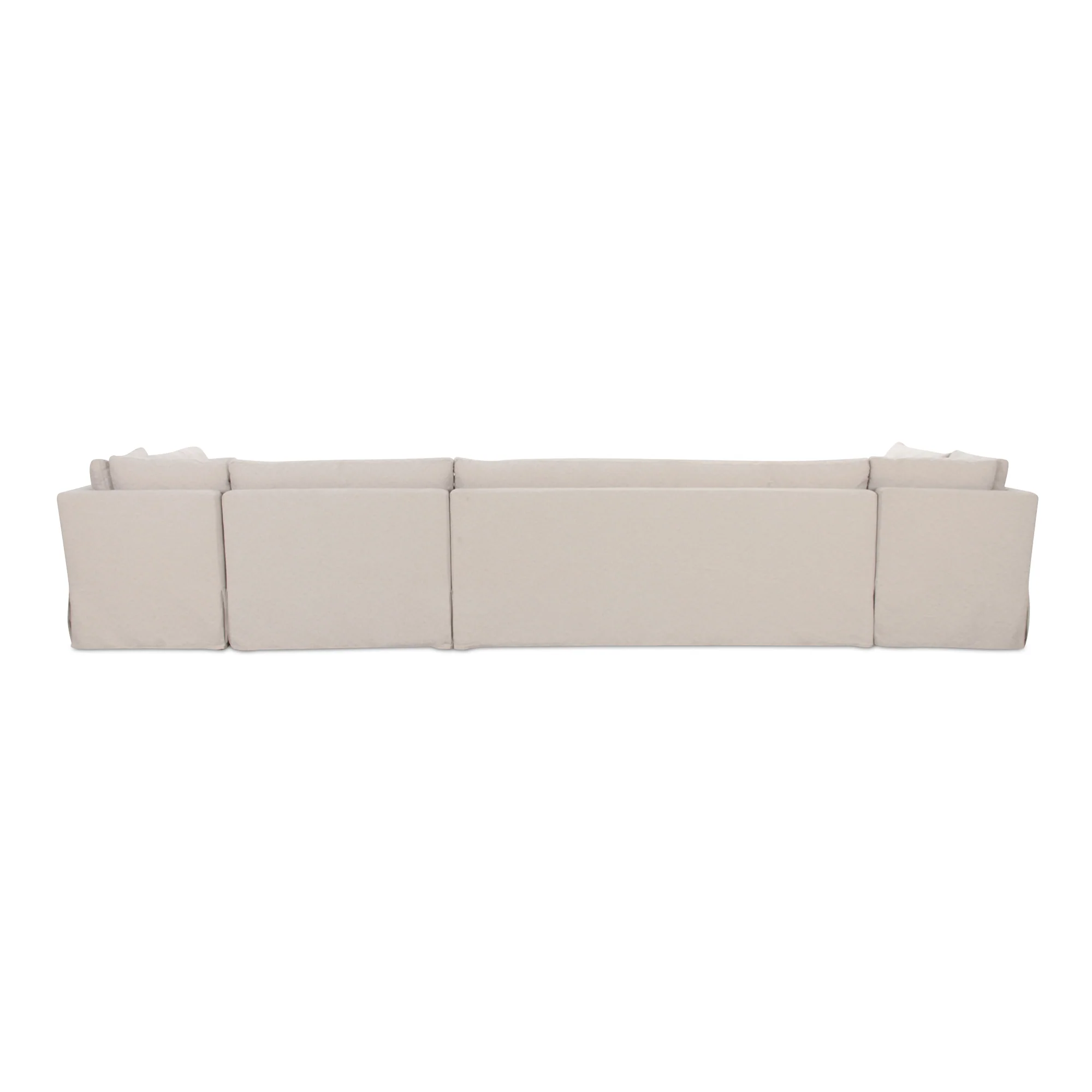 Fable Slipcover Dining Banquette U-Shape Beige 168In - Image 6