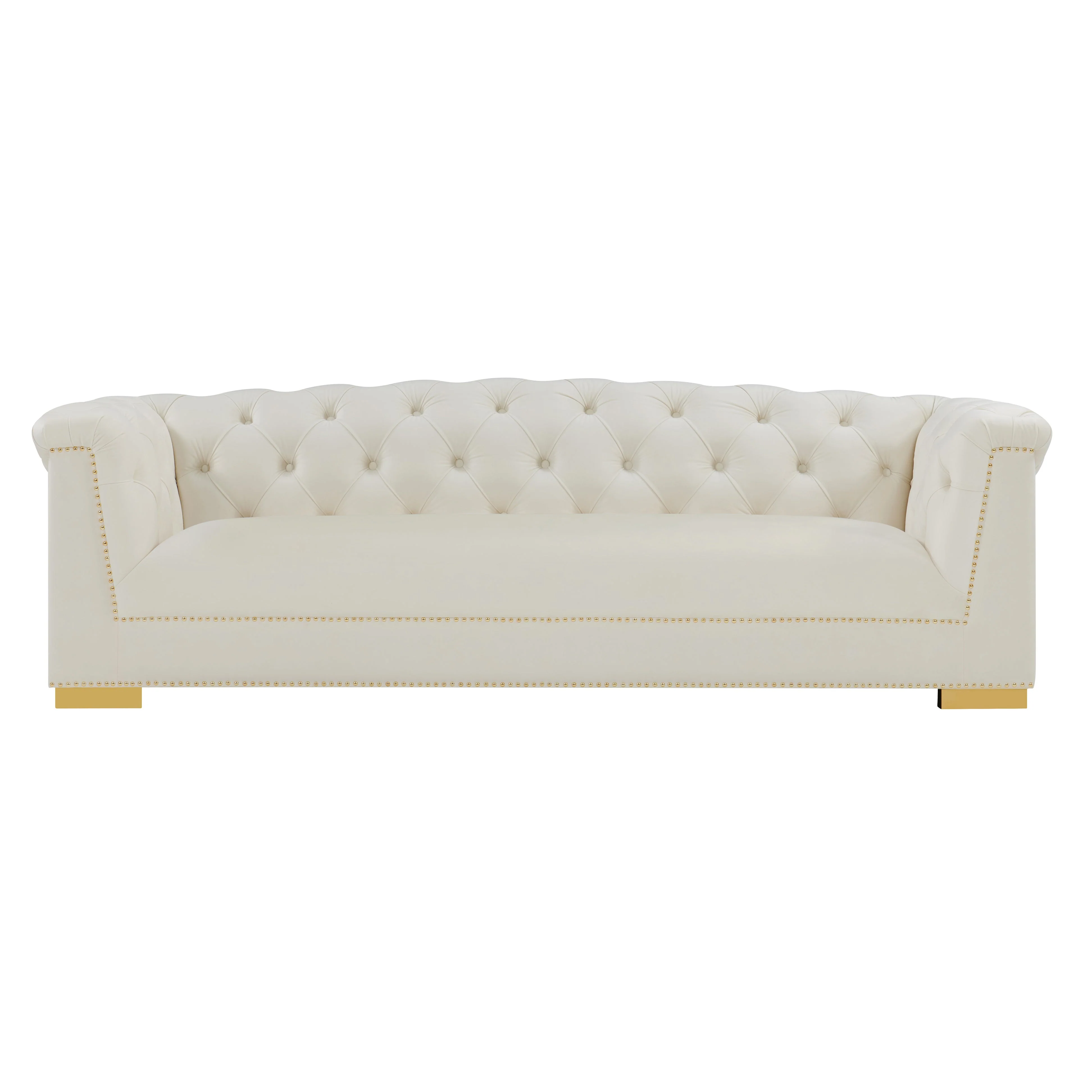 Farah Cream Velvet Sofa - Image 3