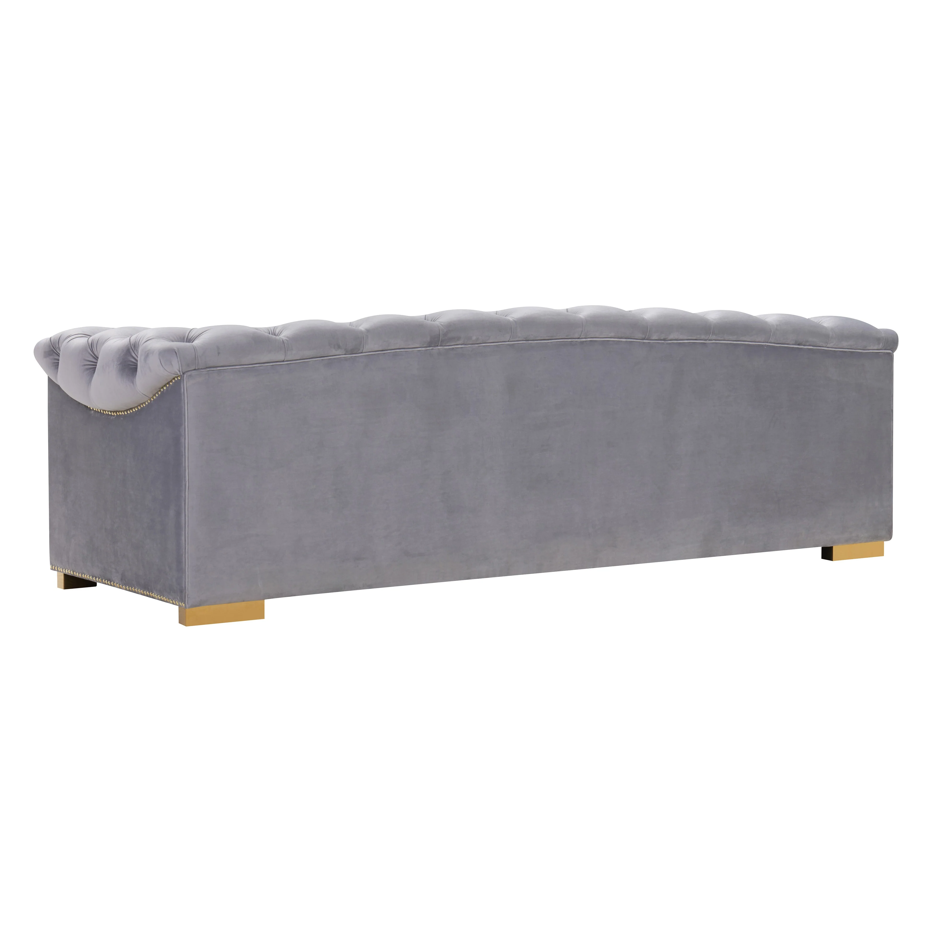 Farah Grey Velvet Sofa - Image 4