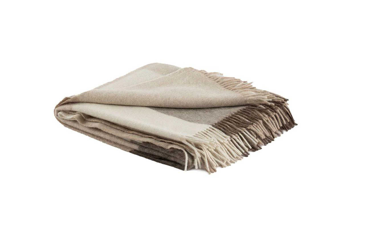 Faroe Recycled Wool and Alpaca Plaid Throw