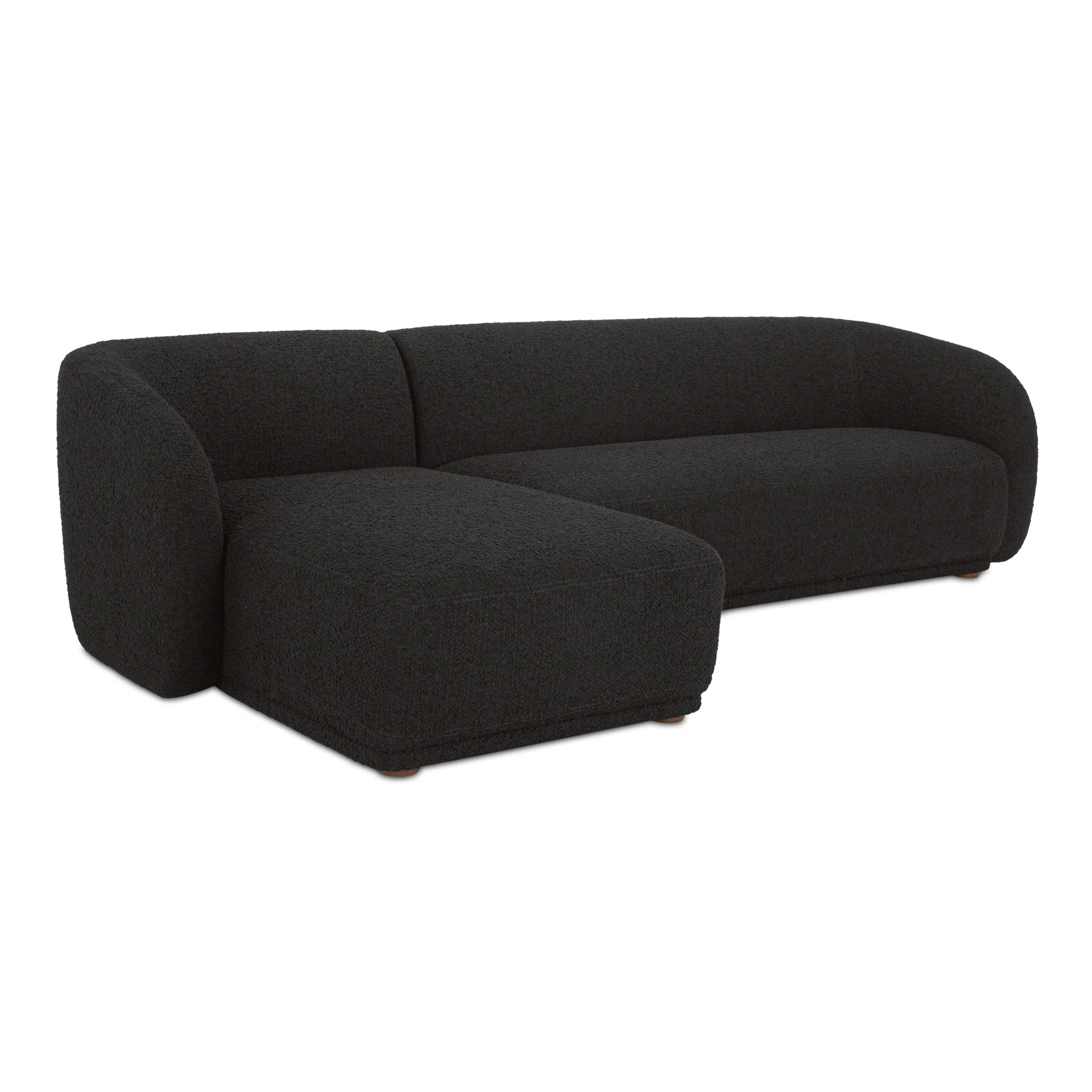 Faye Left Sectional Black Boucle - Image 3