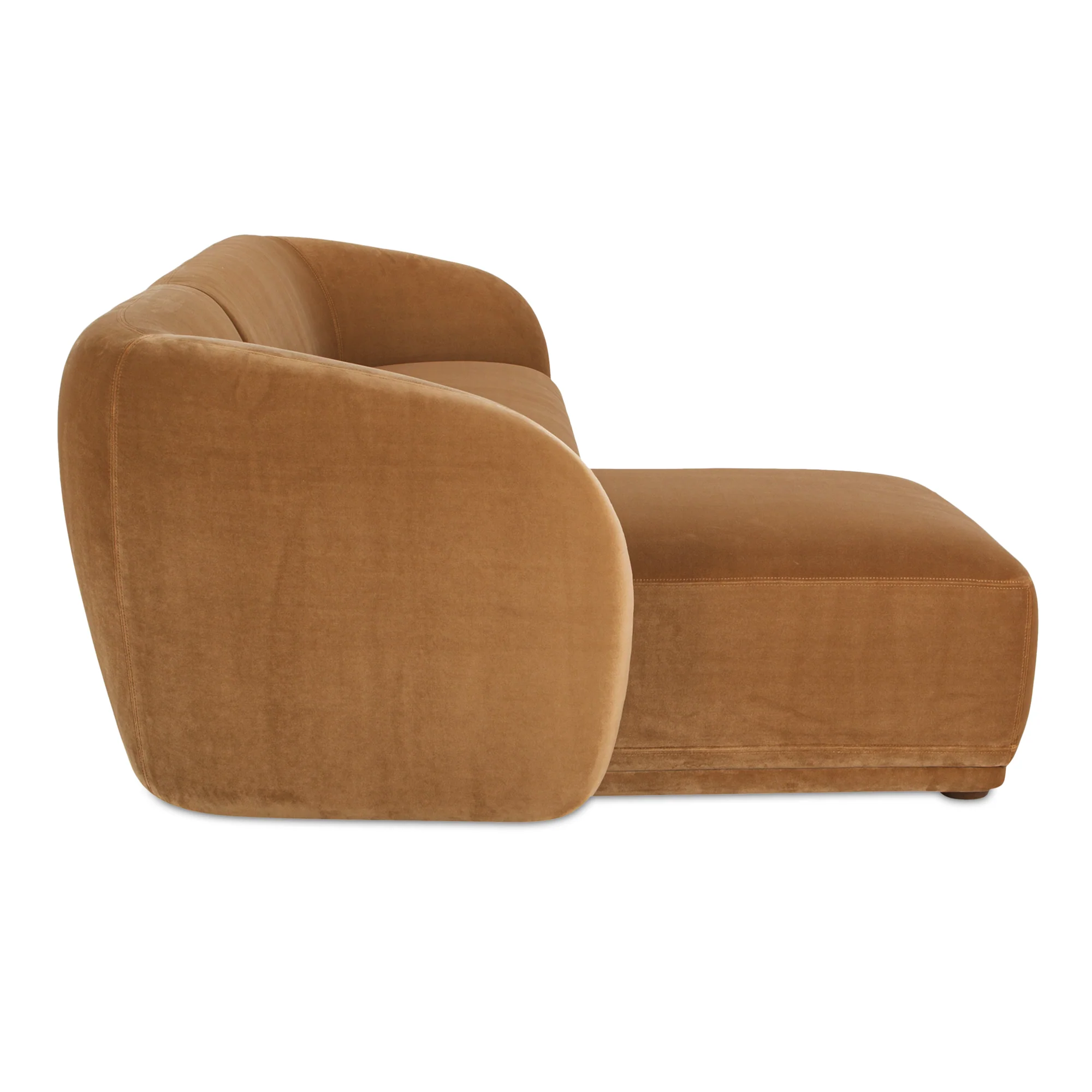 Faye Left Sectional Tan Faux Mohair - Image 4