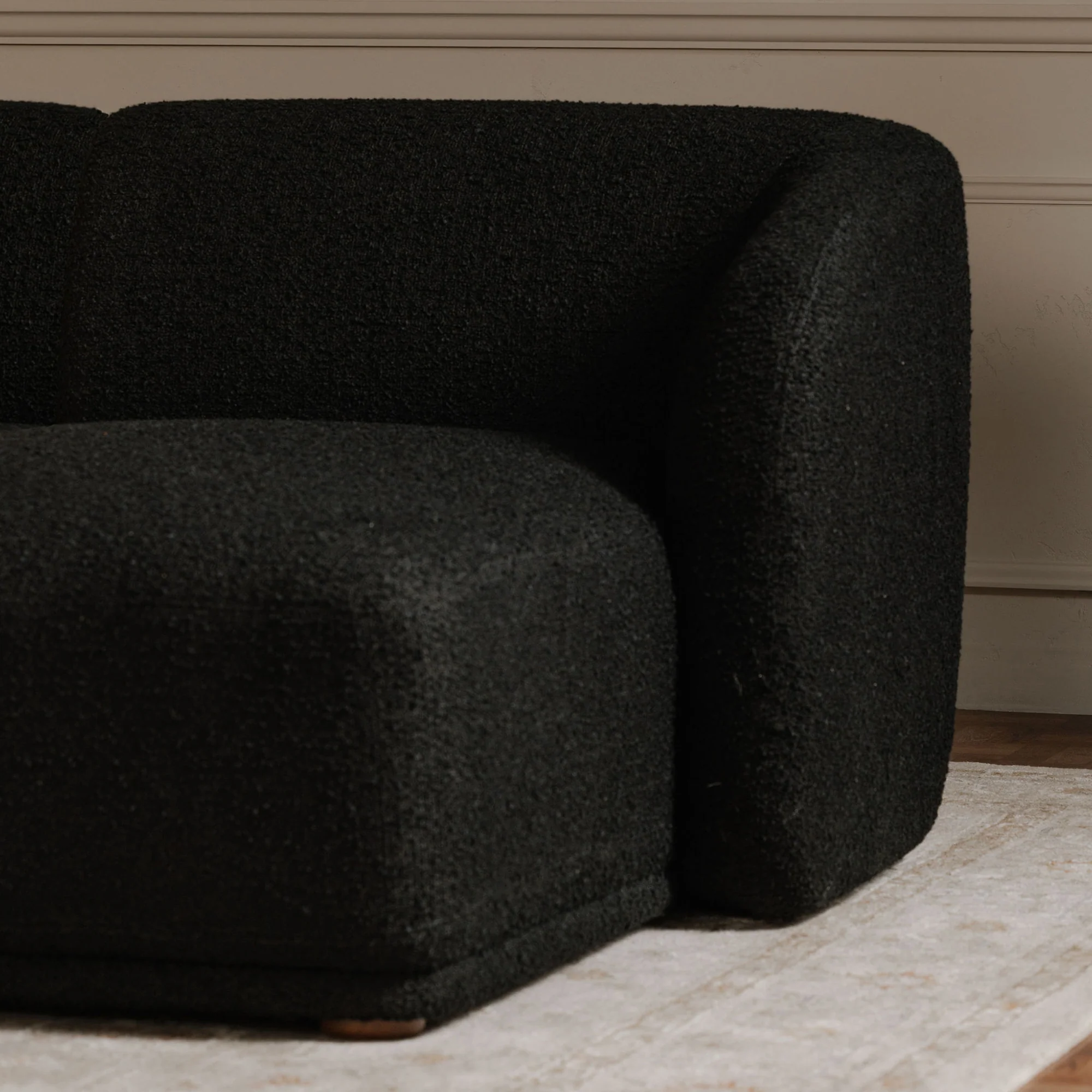 Faye Right Sectional Black Boucle - Image 2