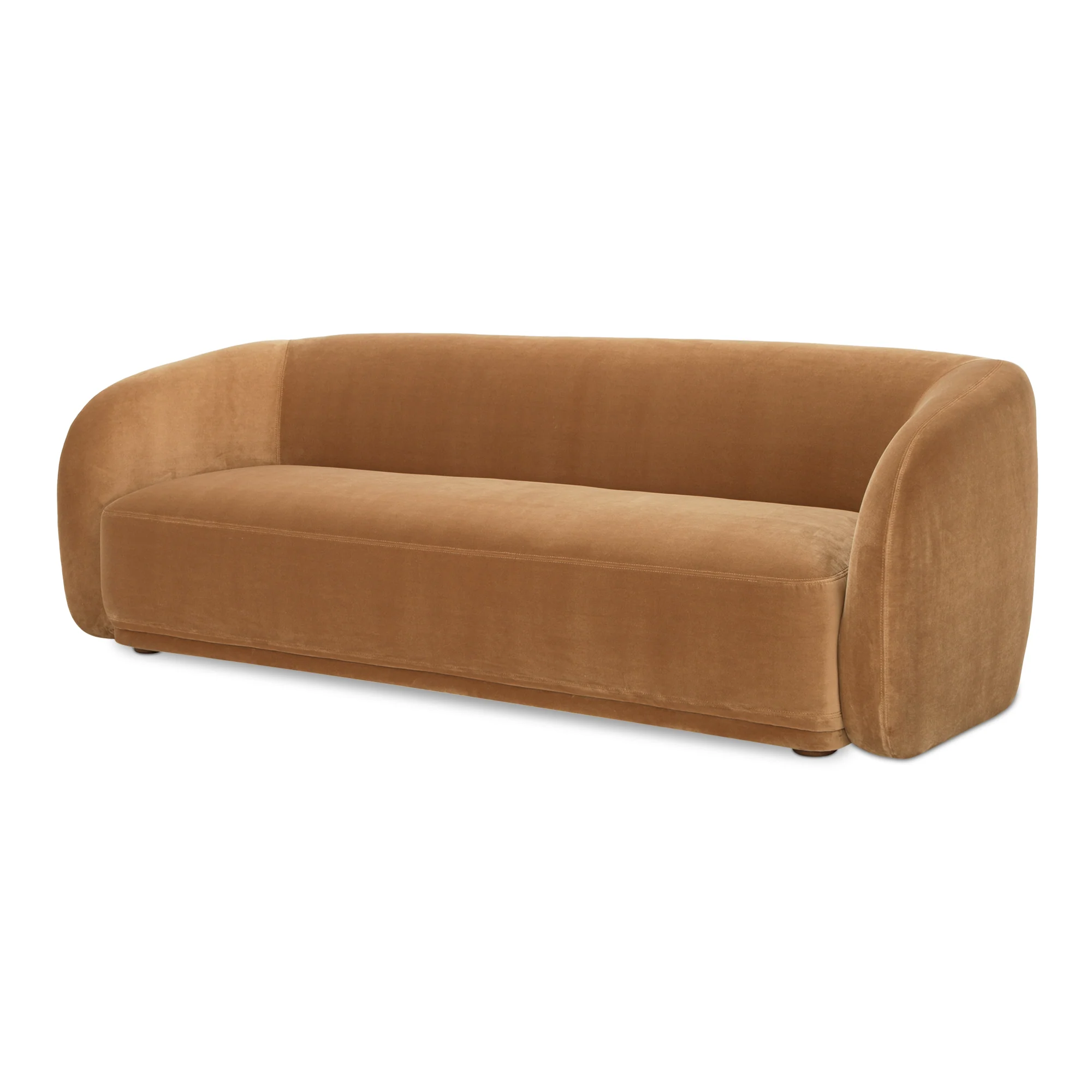 Faye Sofa Tan Faux Mohair - Image 3