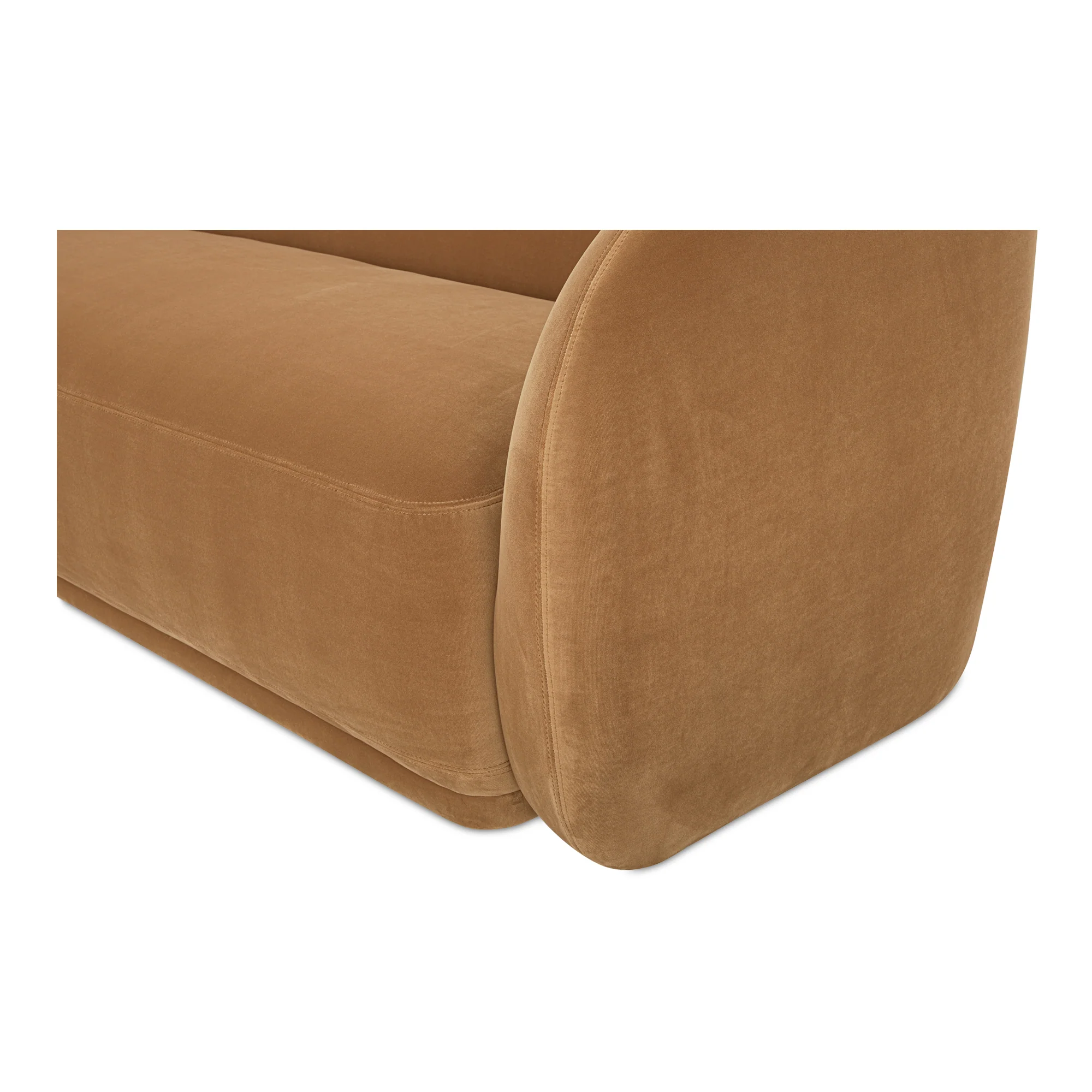 Faye Sofa Tan Faux Mohair - Image 6