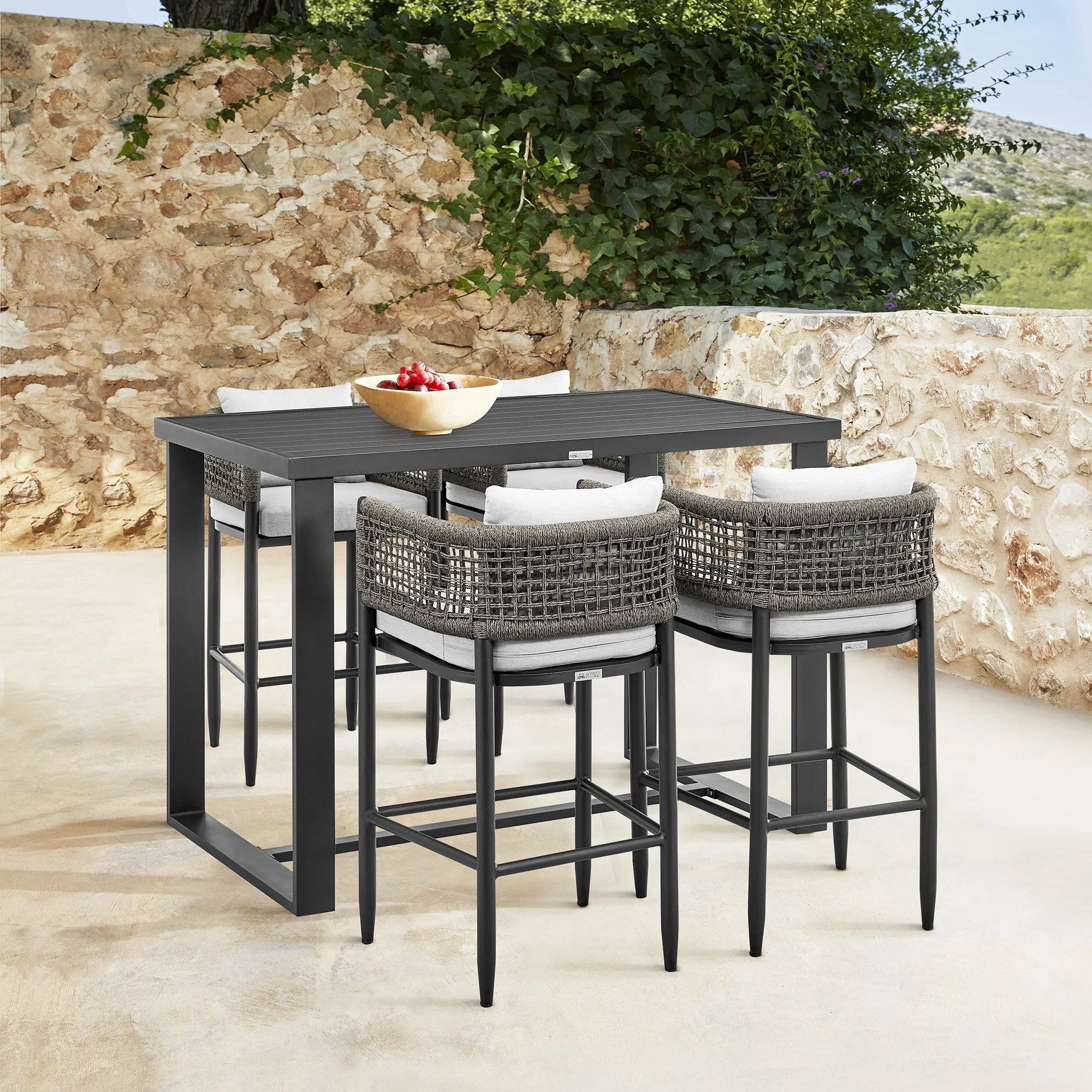 Felicia Outdoor Barstool - Set of 2 - Image 9