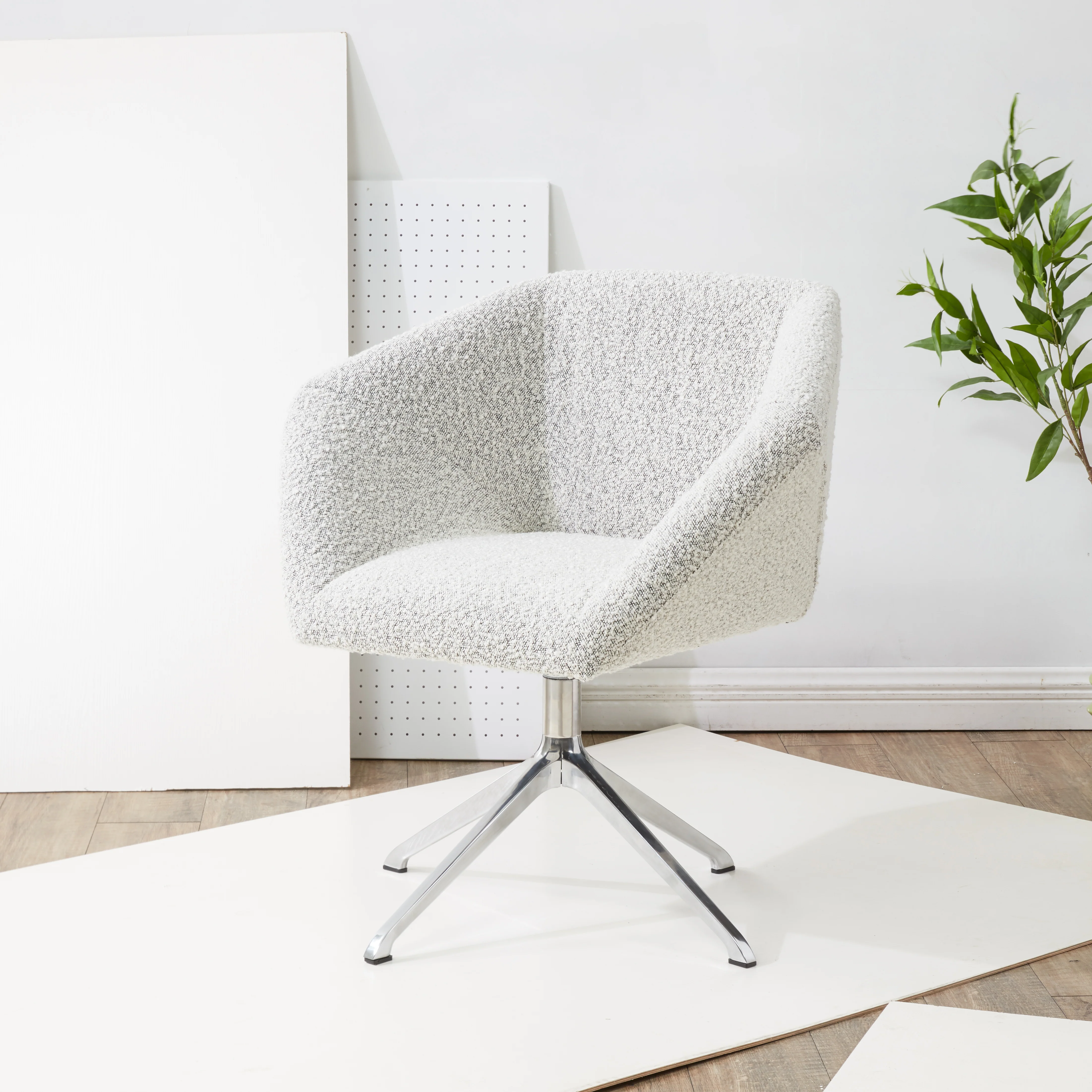 Felix Boucle Swivel Desk Chair - Image 2