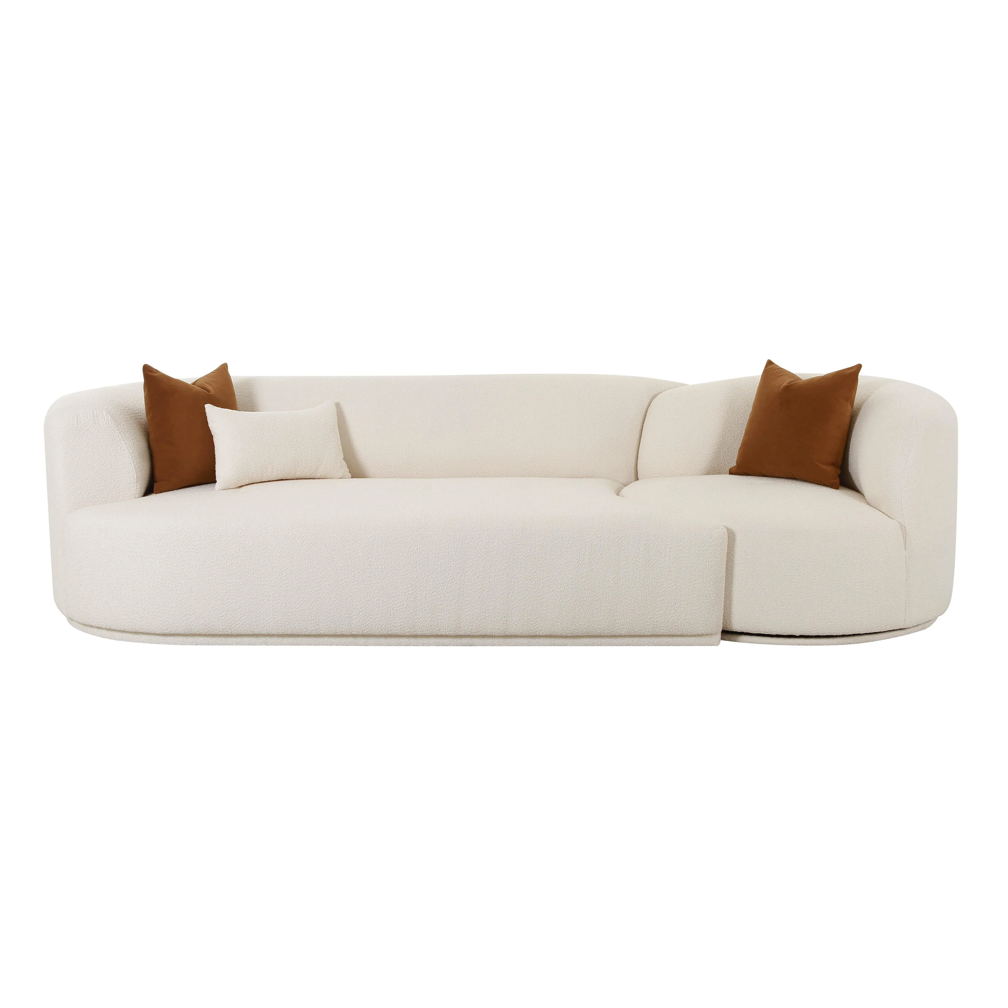 Fickle Cream Boucle 2-Piece Modular LAF Sofa - Image 4