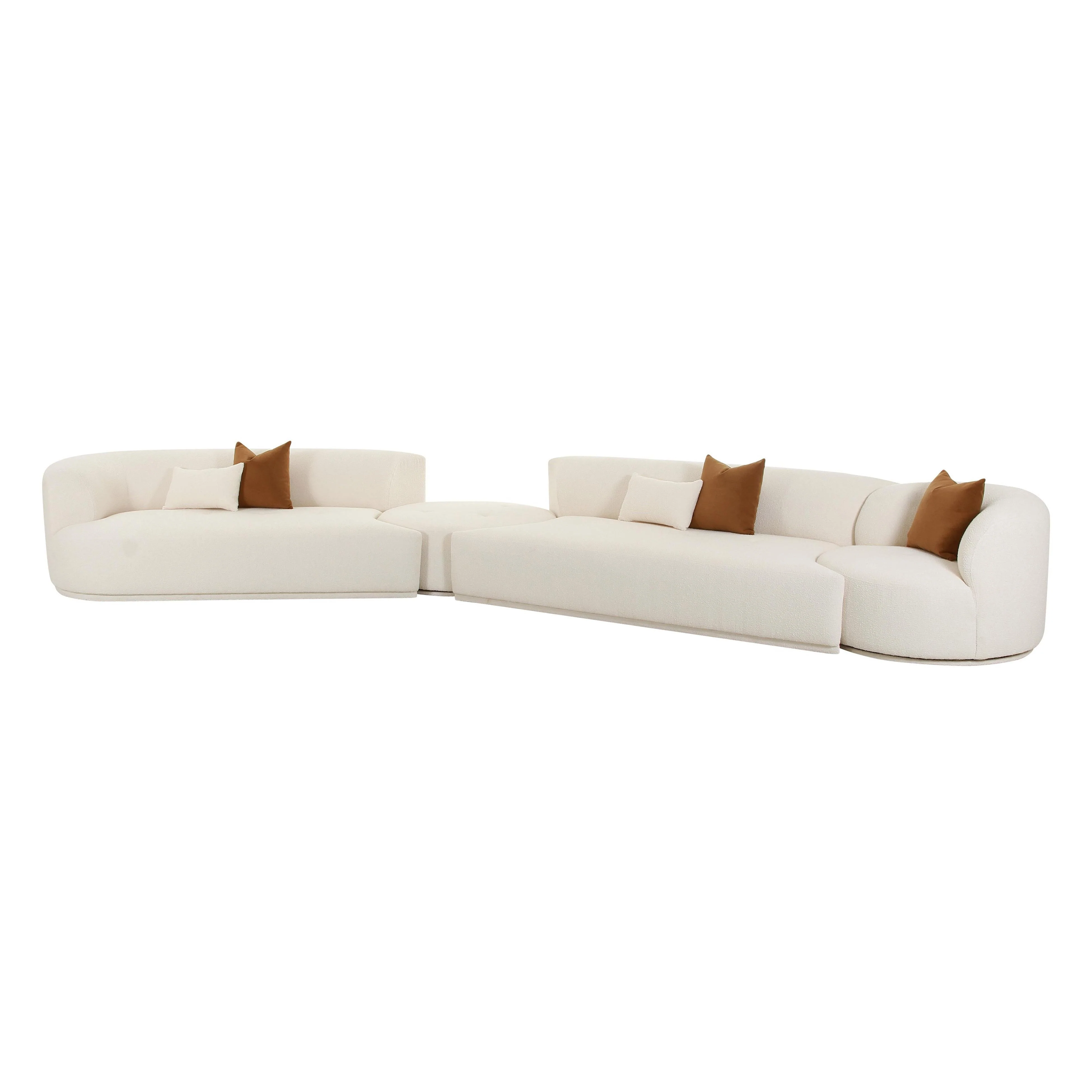Fickle Cream Boucle 4-Piece Modular LAF Sectional - Image 3