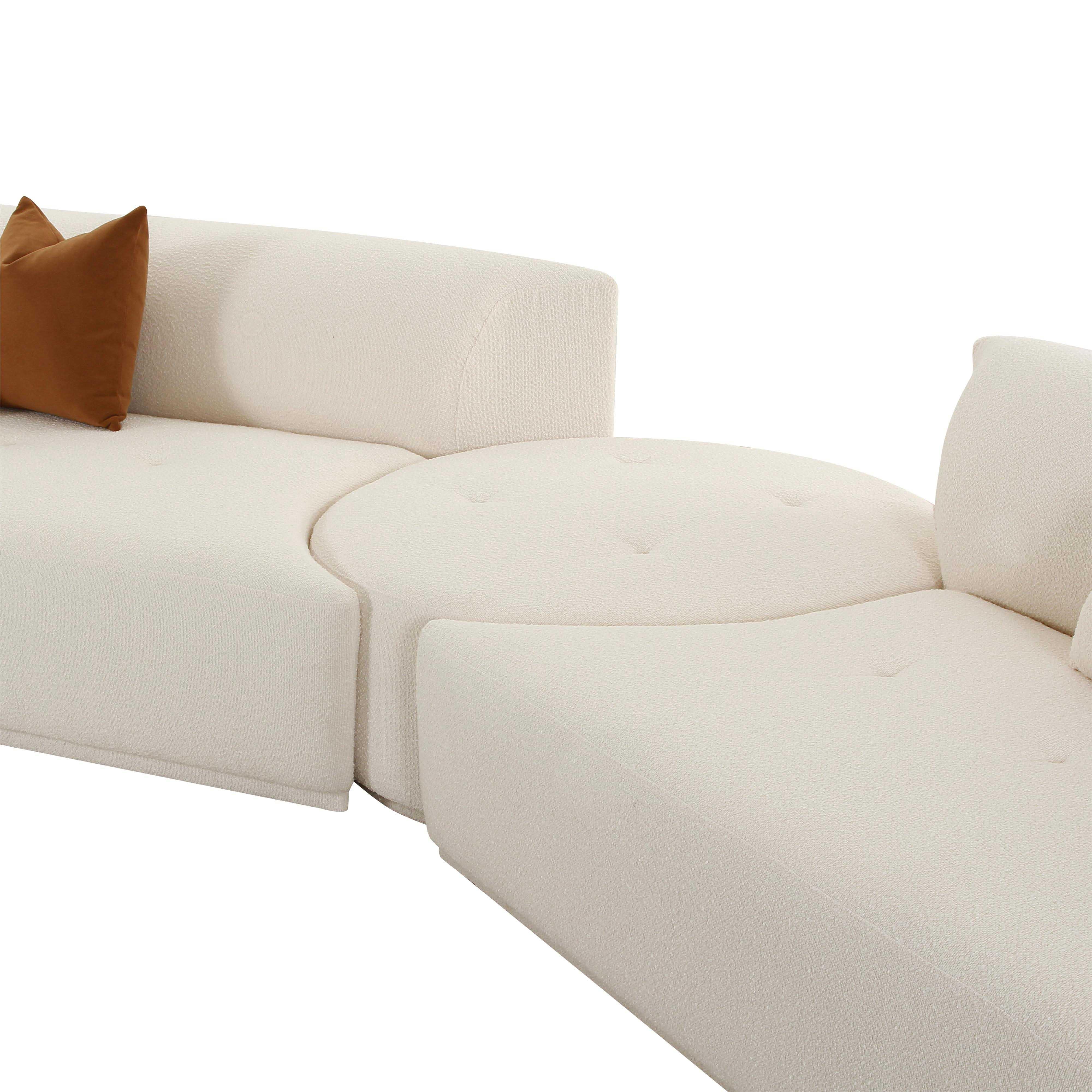 Fickle Cream Boucle 4-Piece Modular LAF Sectional - Image 5