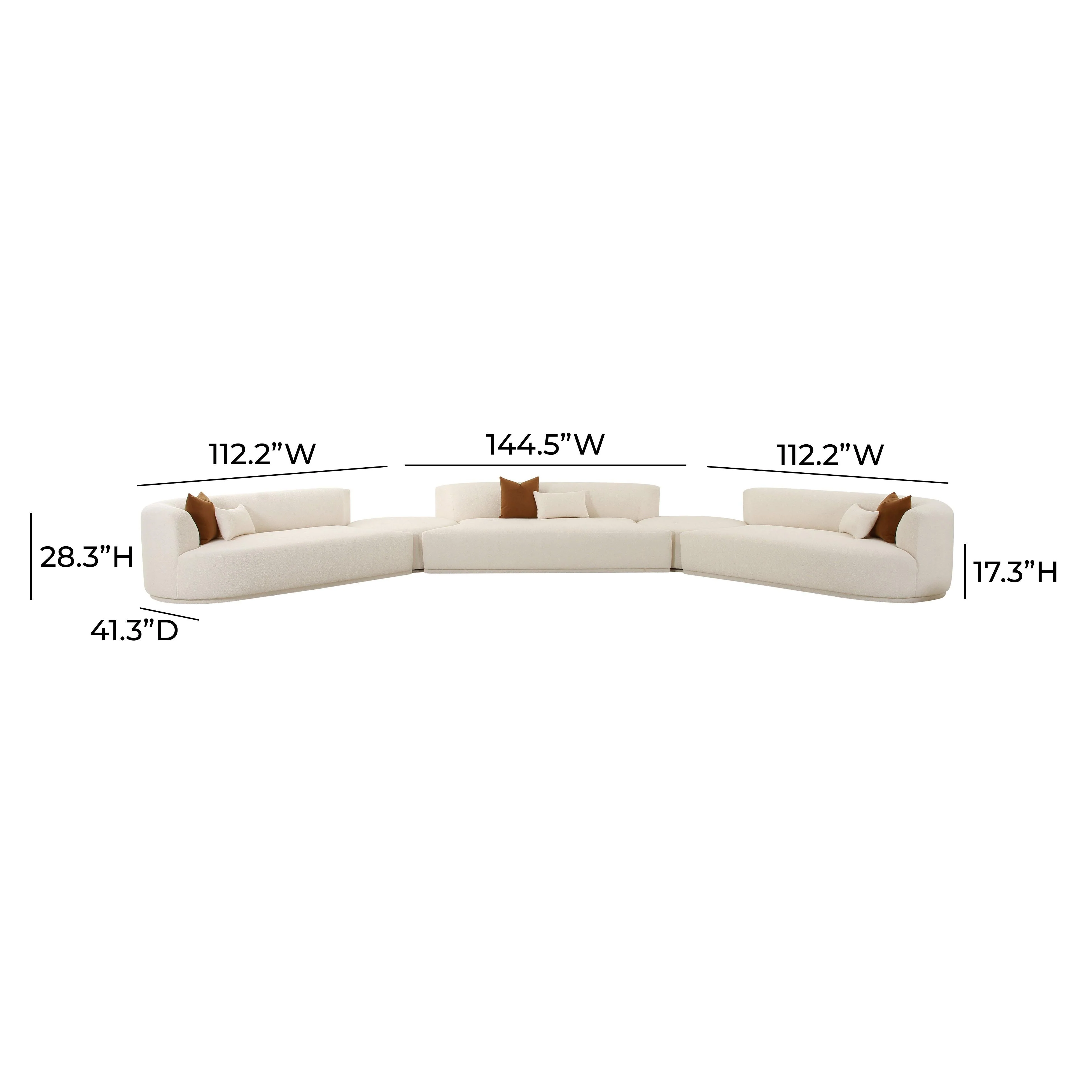 Fickle Cream Boucle 5-Piece Modular Sectional - Image 6