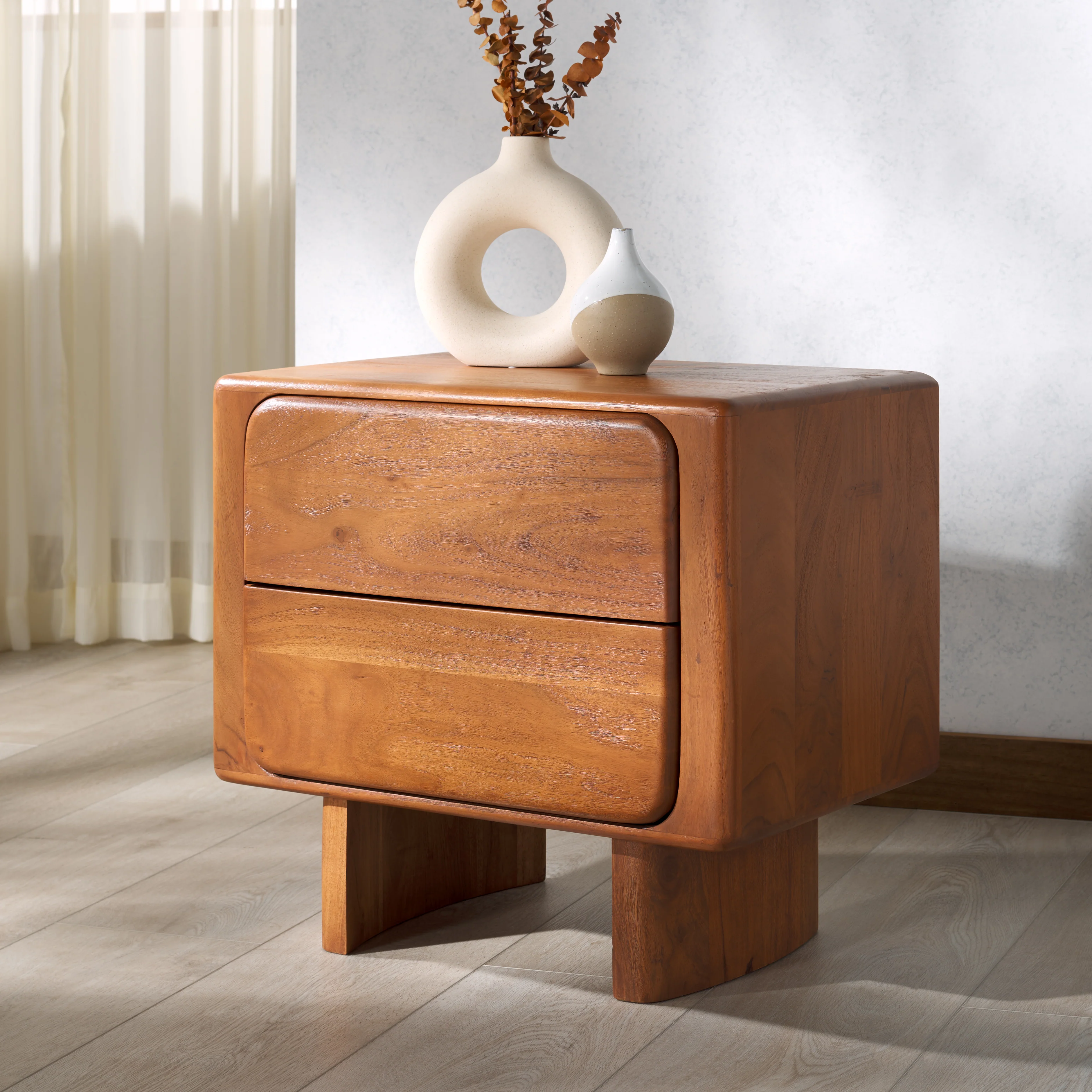 Finley 2 Drawer Wood Nightstand - Image 3