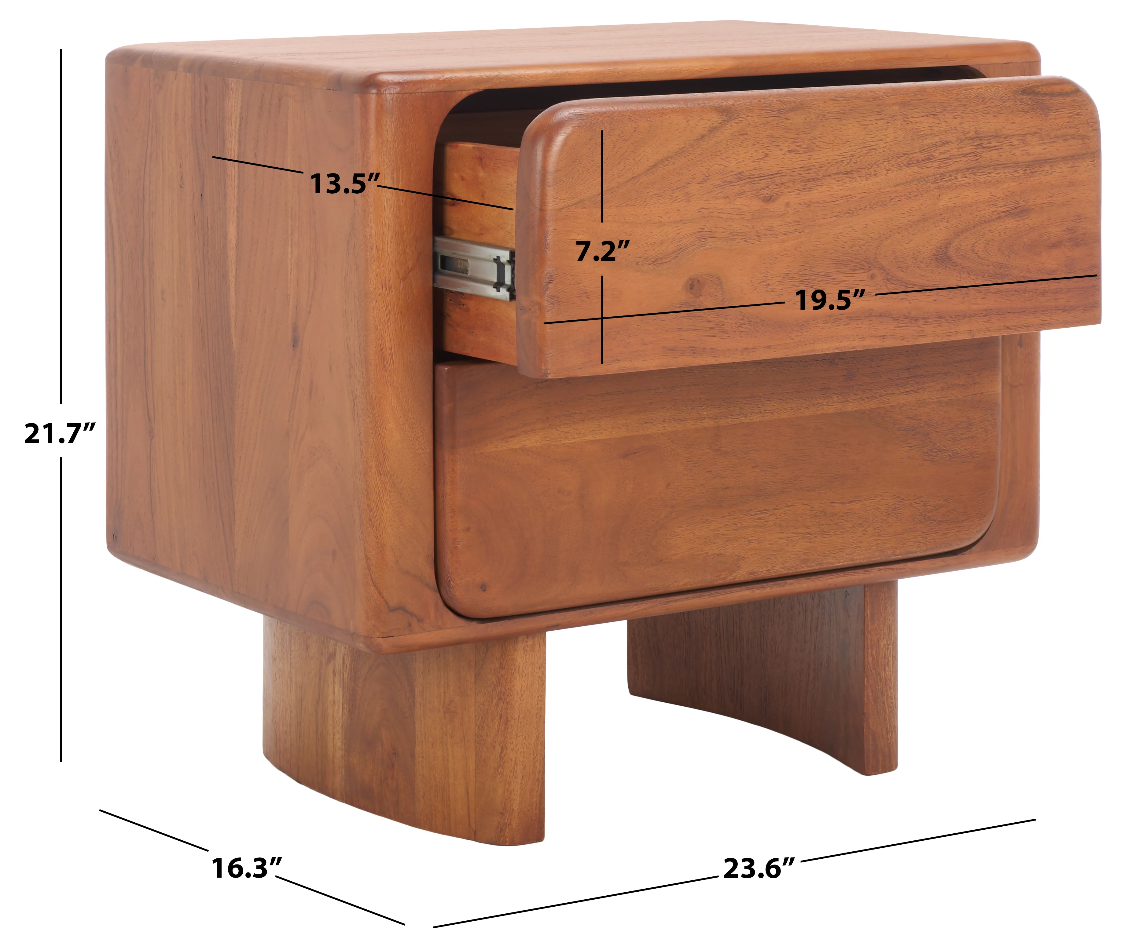 Finley 2 Drawer Wood Nightstand - Image 8