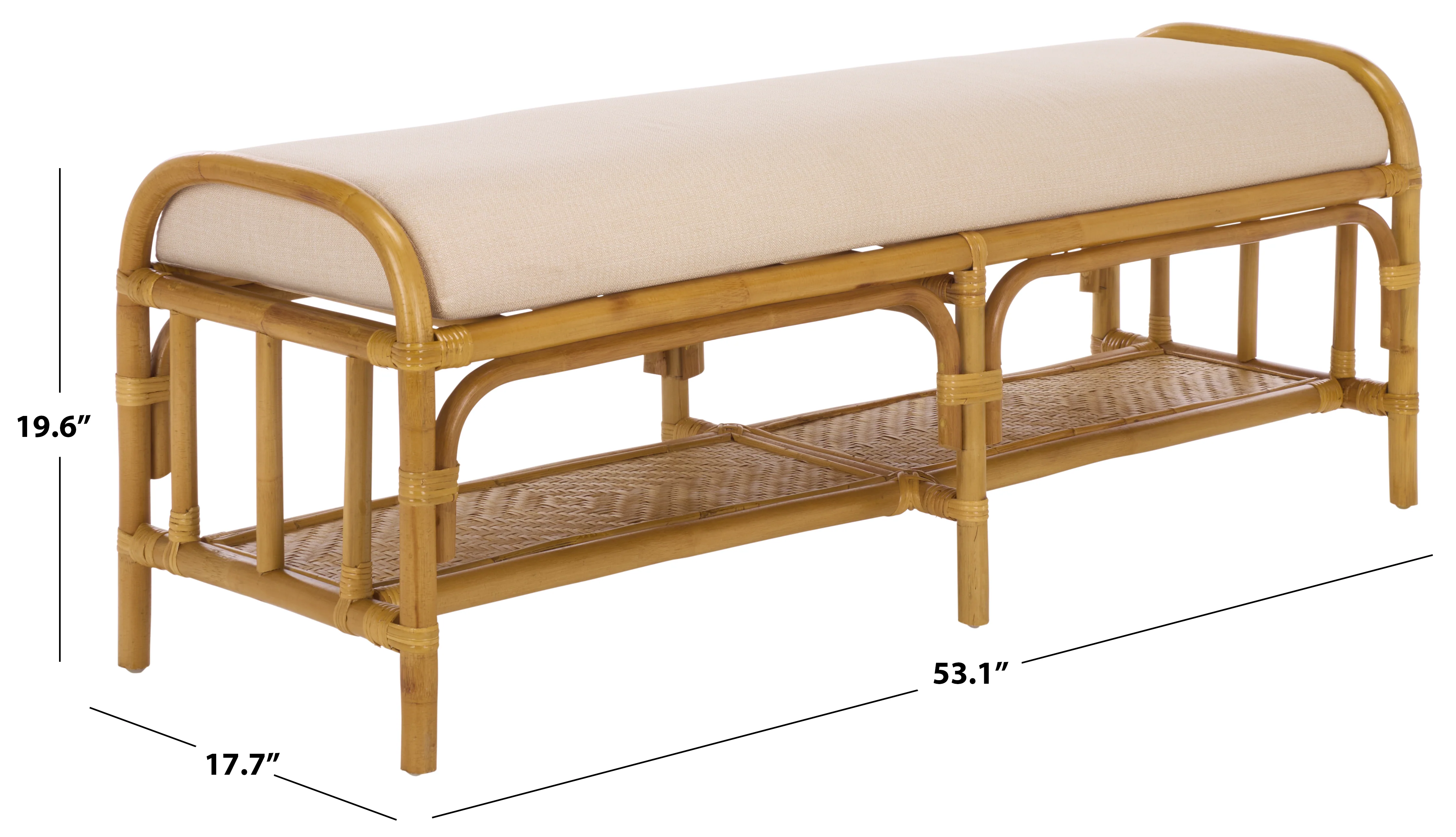 Flanders Rattan Pole Bench - Image 6