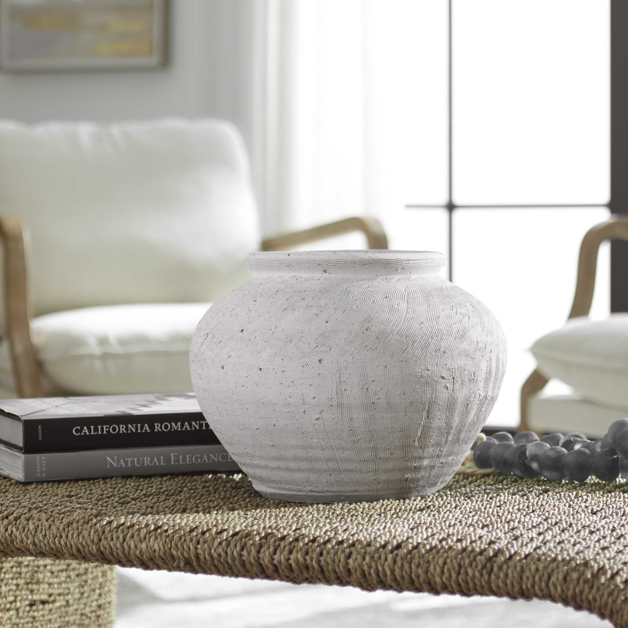 Floreana Round White Vase - Image 4