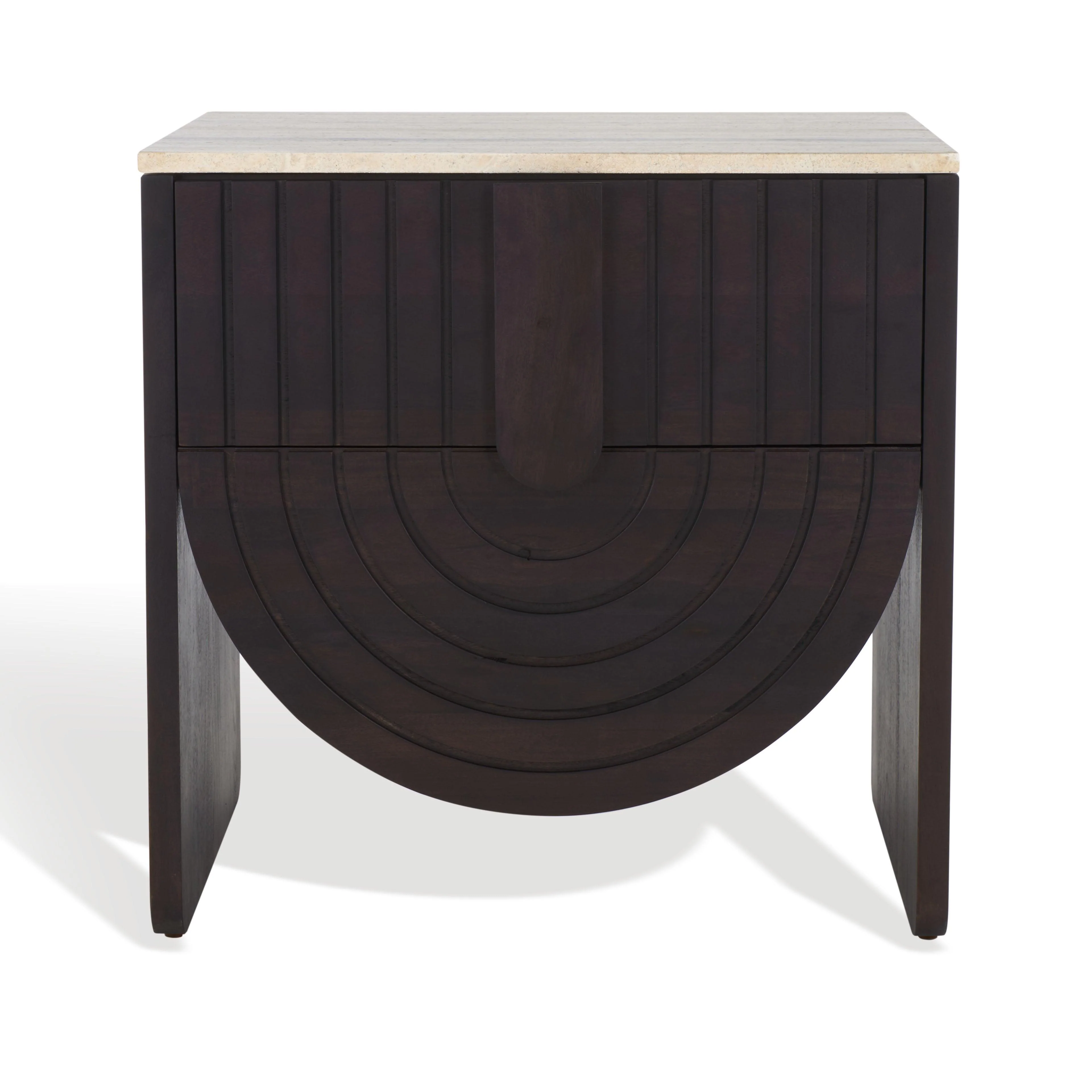 Floris Travertine Top Nightstand
