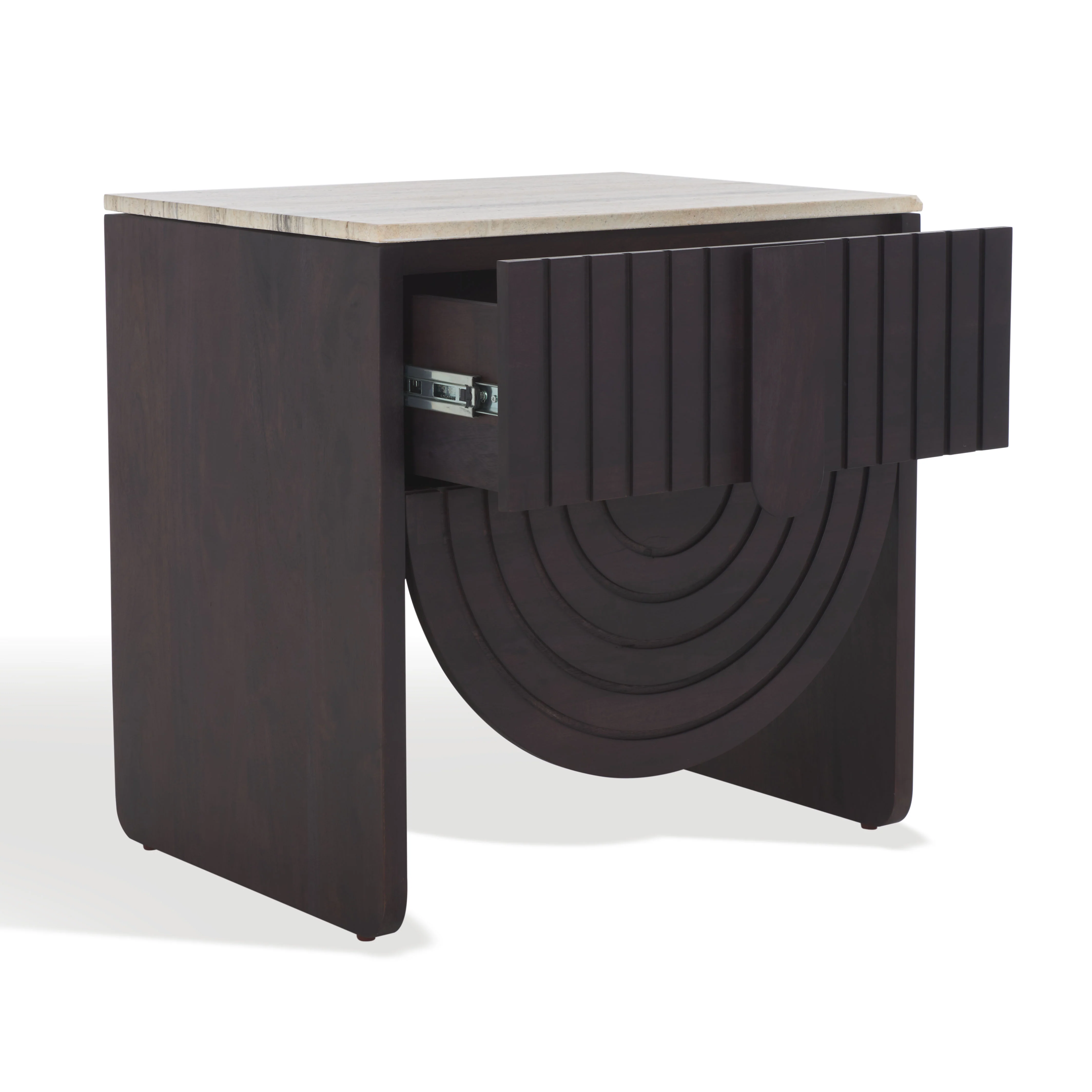 Floris Travertine Top Nightstand - Image 3