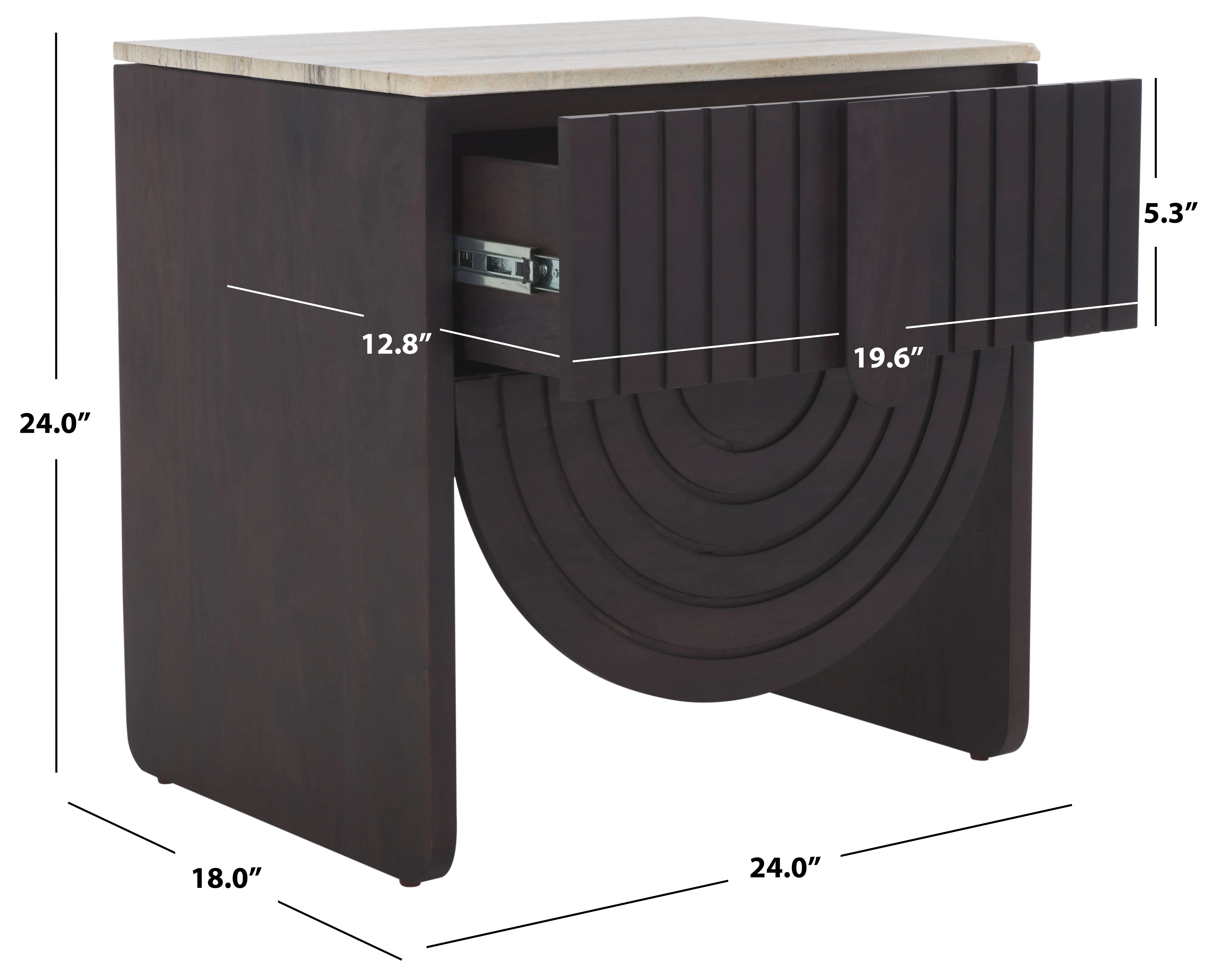 Floris Travertine Top Nightstand - Image 7