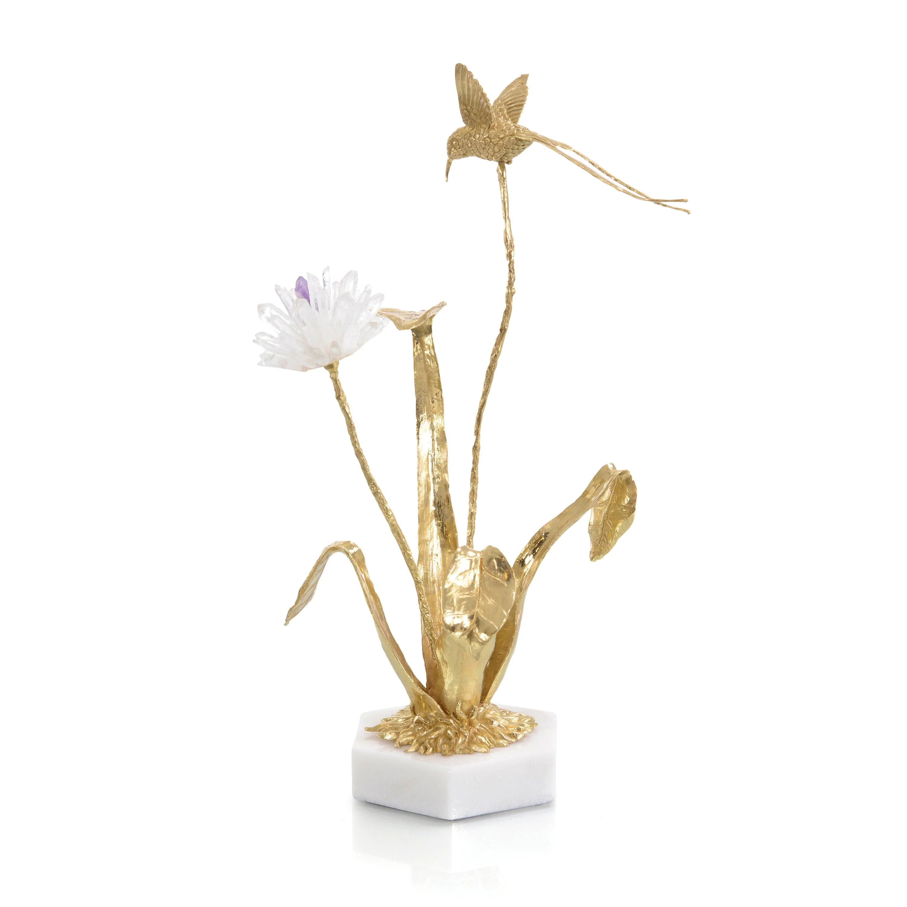 Flower And Hummingbird Sculpture